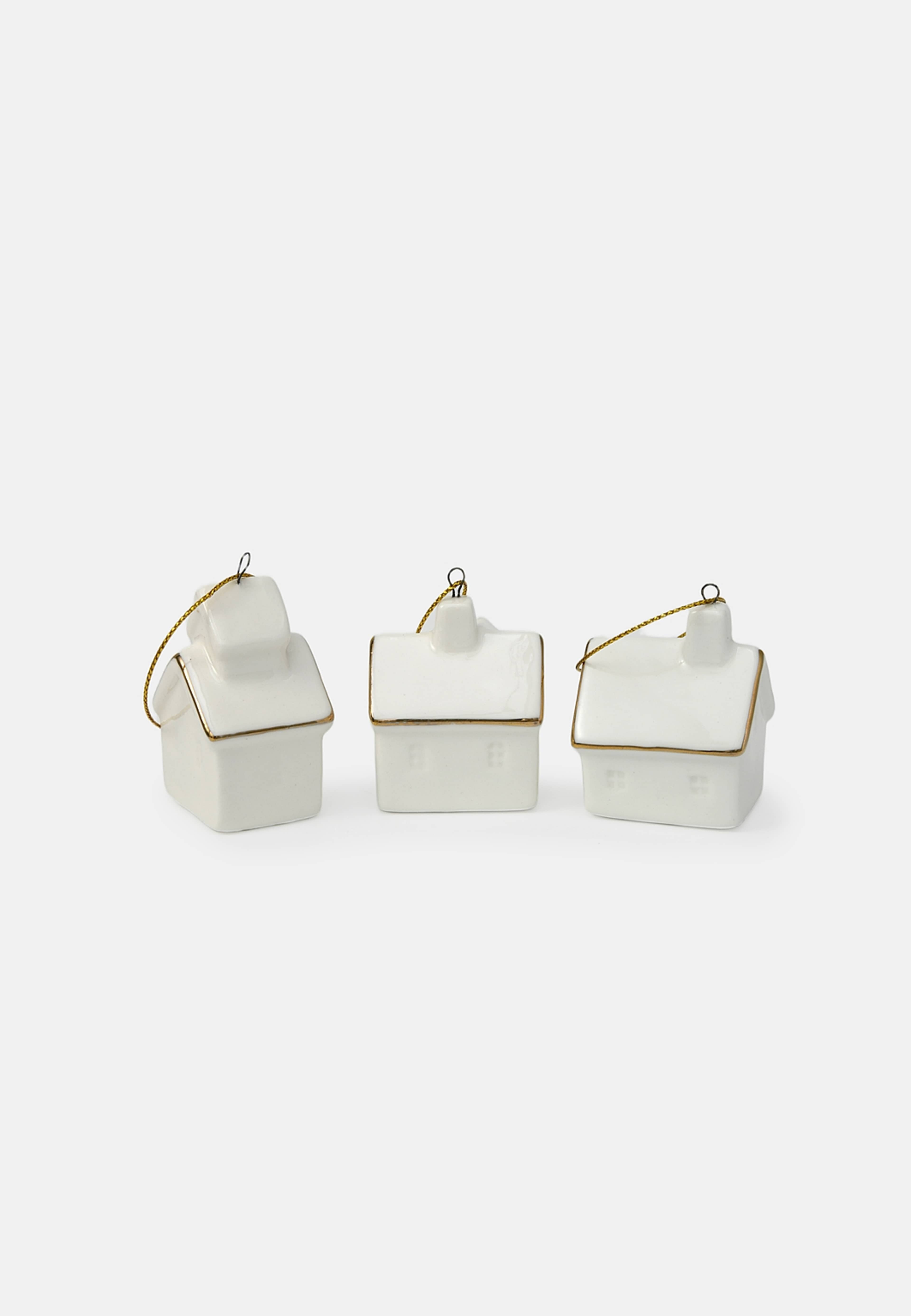 Julgranshänge HOUSES, 3-pack, från Åhléns Home, i färgen White. Klicka för att öppna bilden i stort format