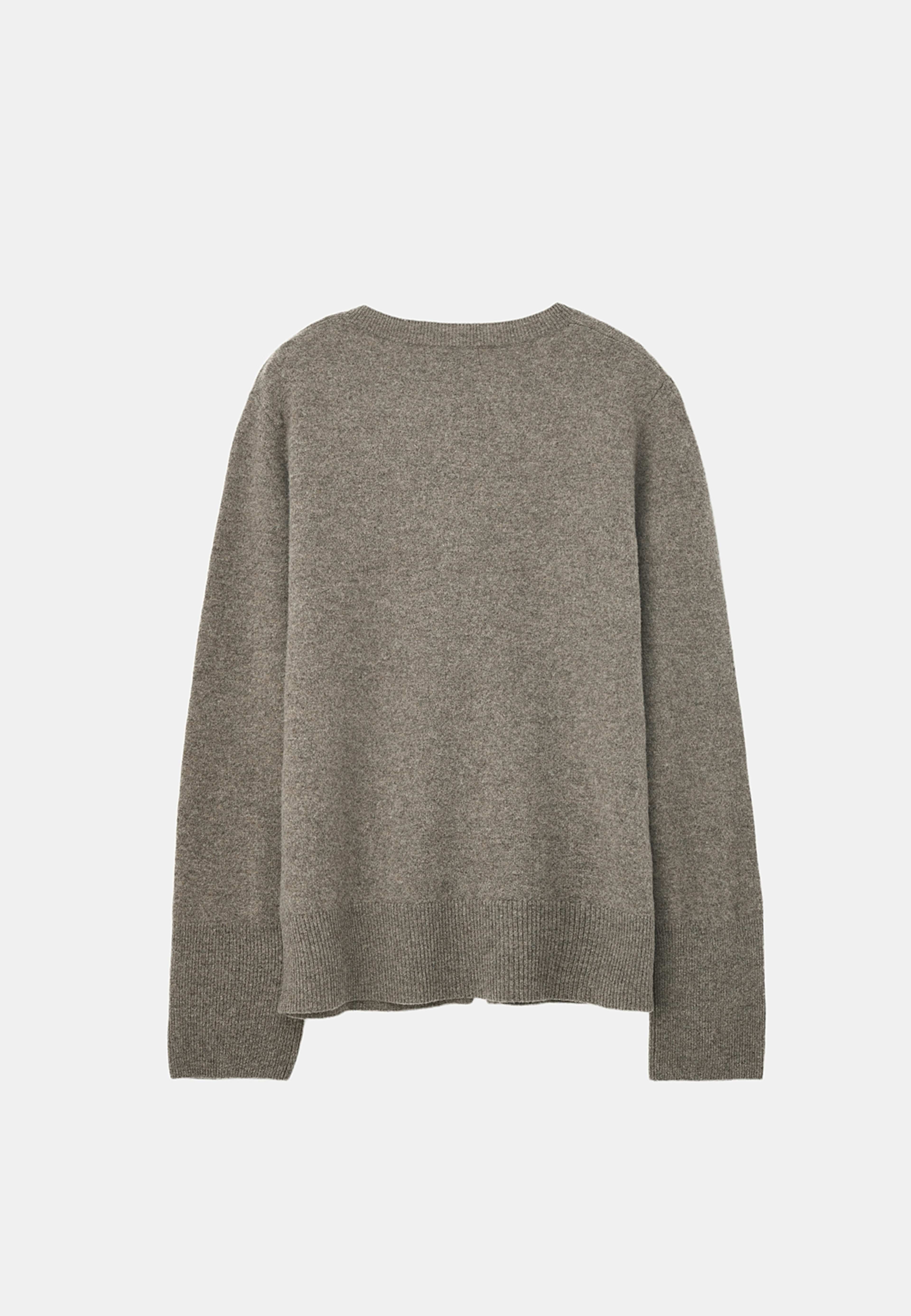 Cardigan i ull SURI, från Wera, i färgen Mole melange. Klicka för att öppna bilden i stort format