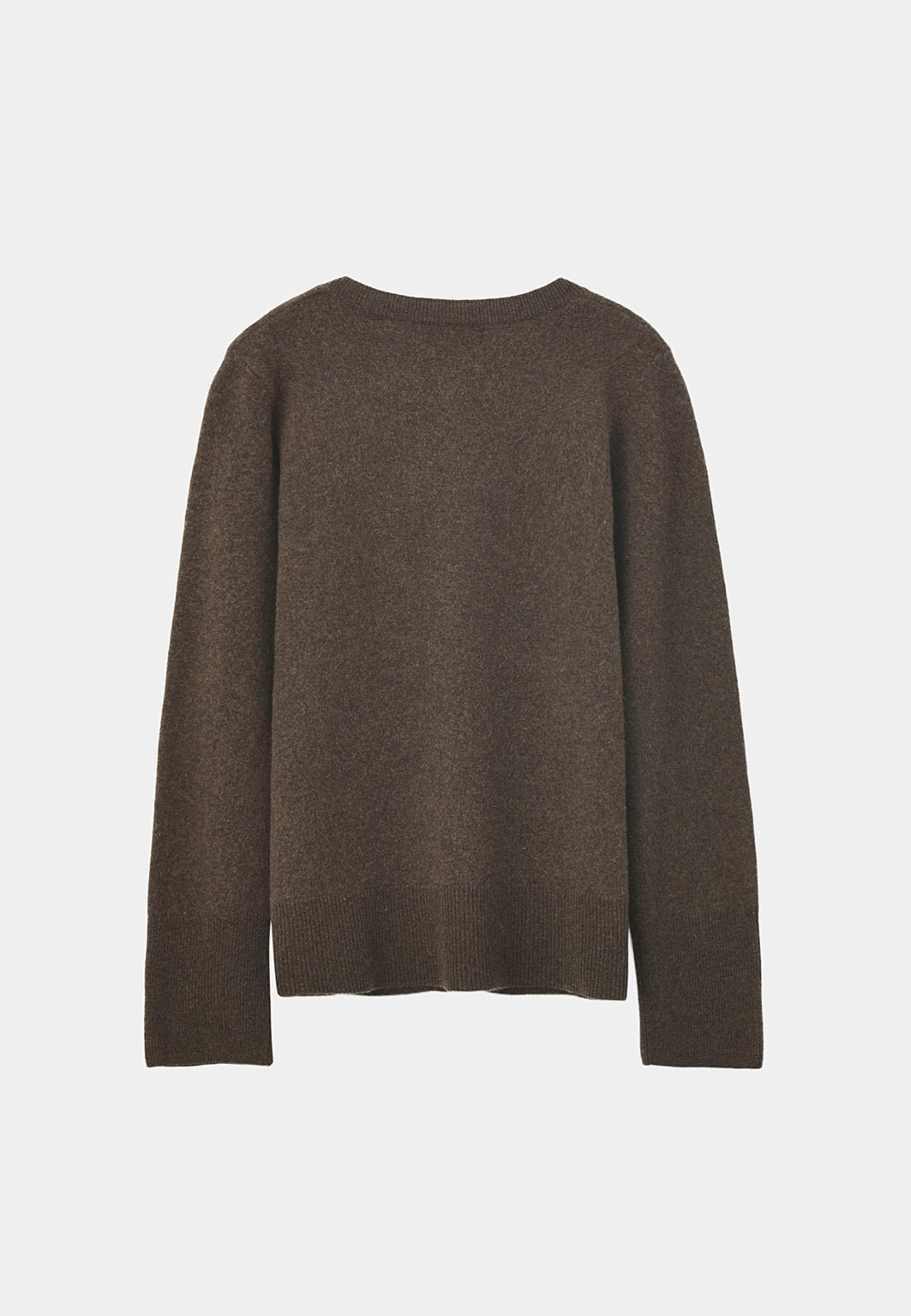Cardigan i ull SURI, från Wera, i färgen Brown. Klicka för att öppna bilden i stort format