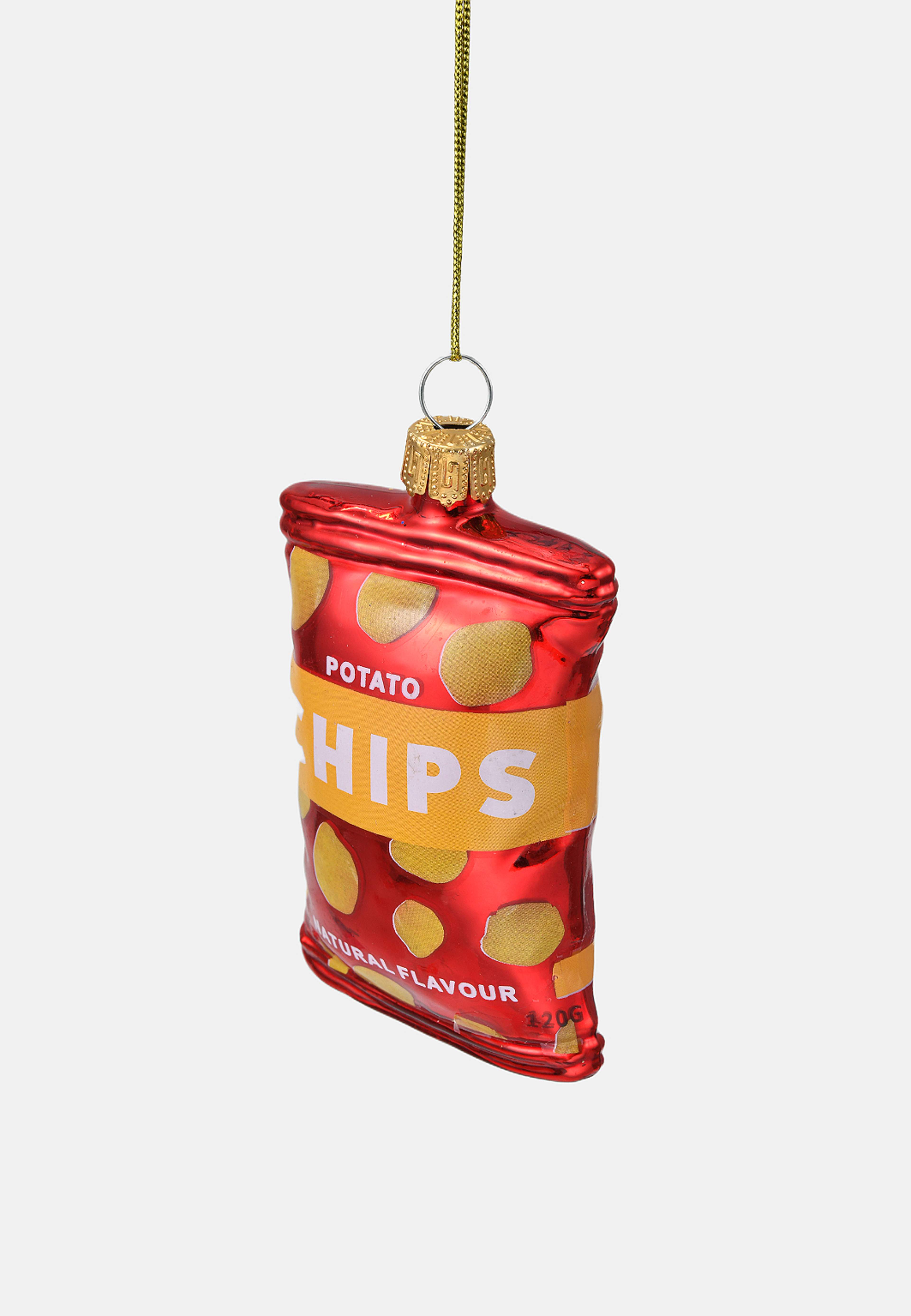 Julgranshänge i glas CHIPS, från Åhléns Home, i färgen Red/Gold. Klicka för att öppna bilden i stort format