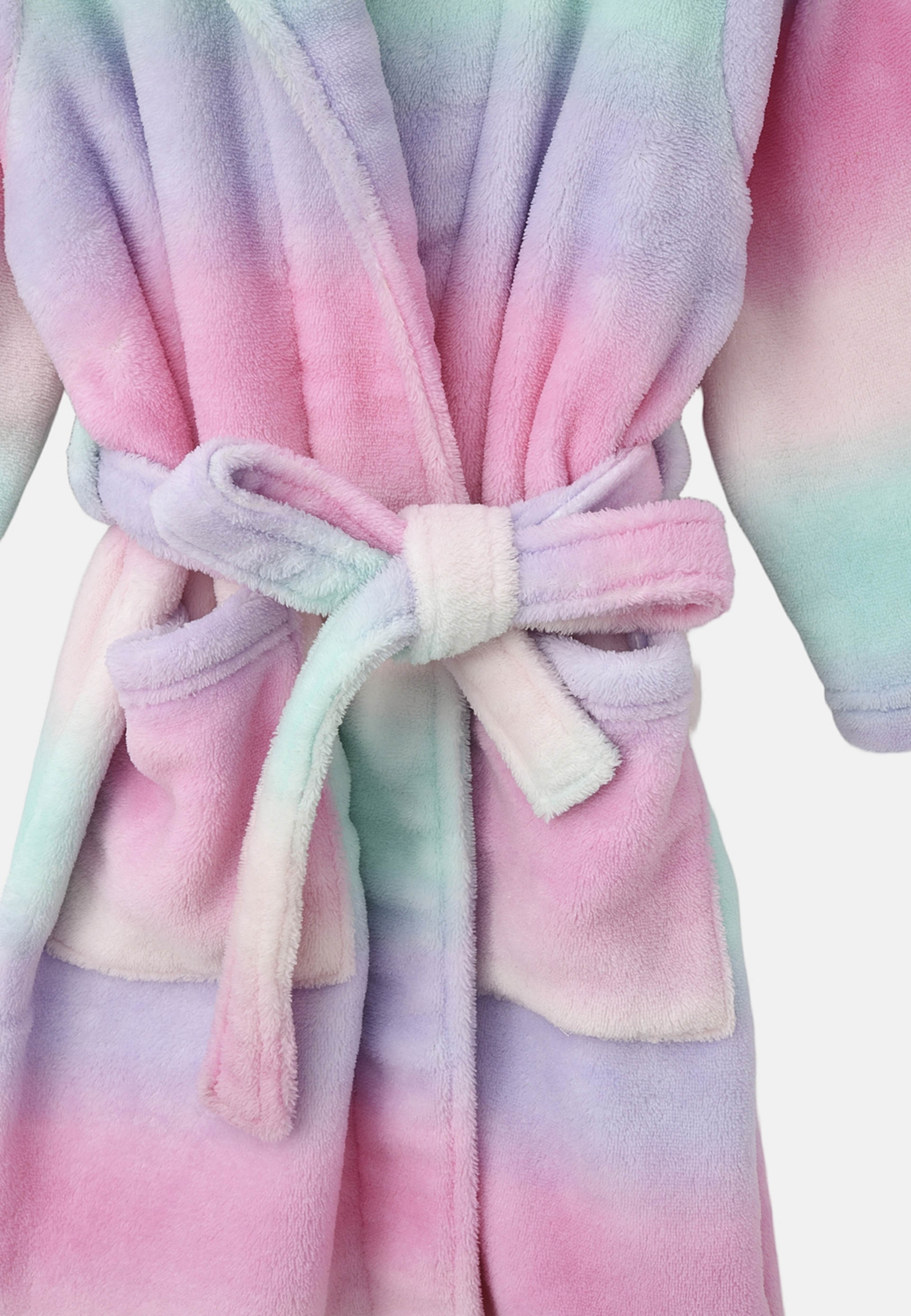 Morgonrock i fleece FOREST, från RIKIKI, i färgen Unicorn. Klicka för att öppna bilden i stort format