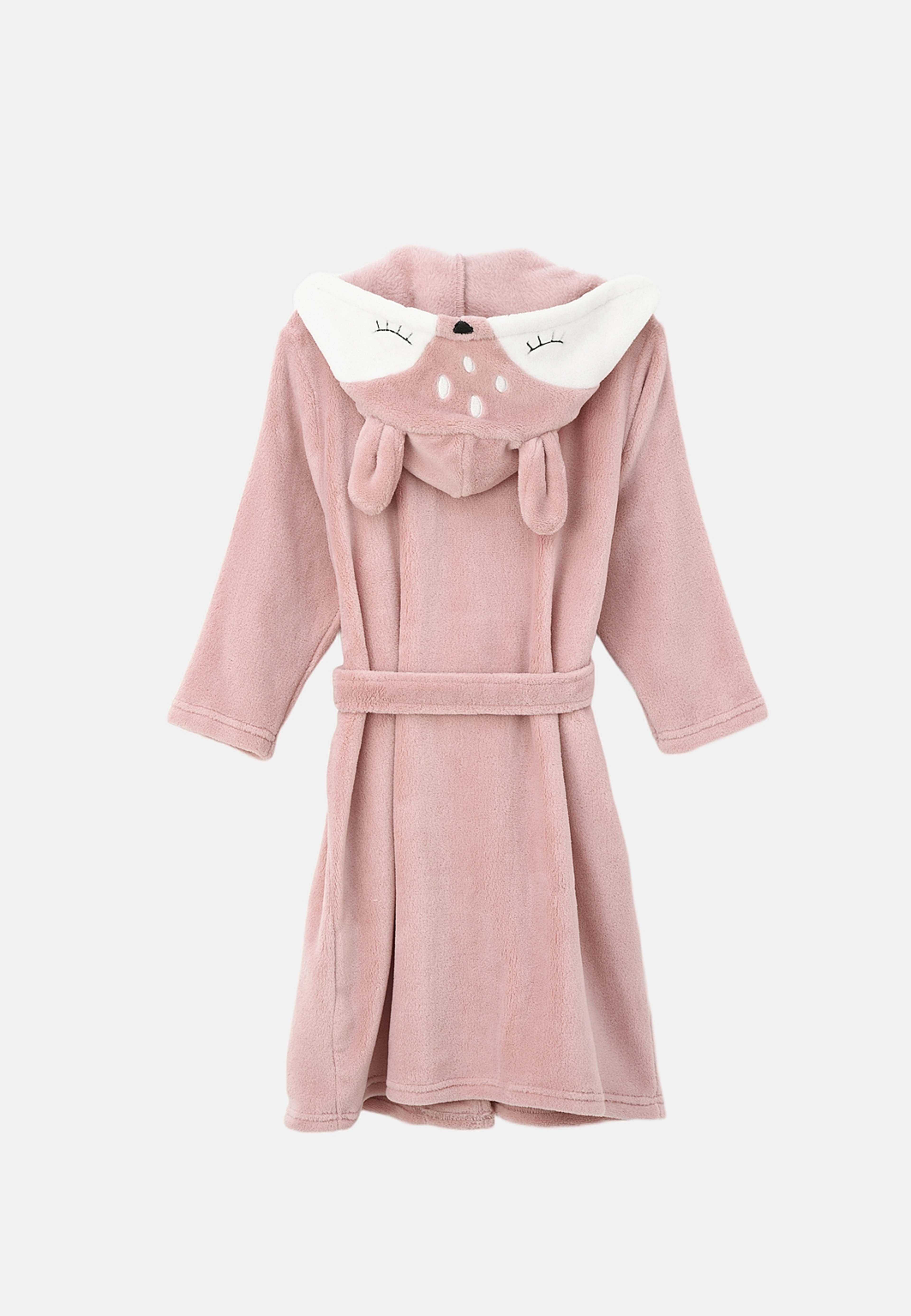 Morgonrock i fleece FOREST, från RIKIKI, i färgen Pink. Klicka för att öppna bilden i stort format