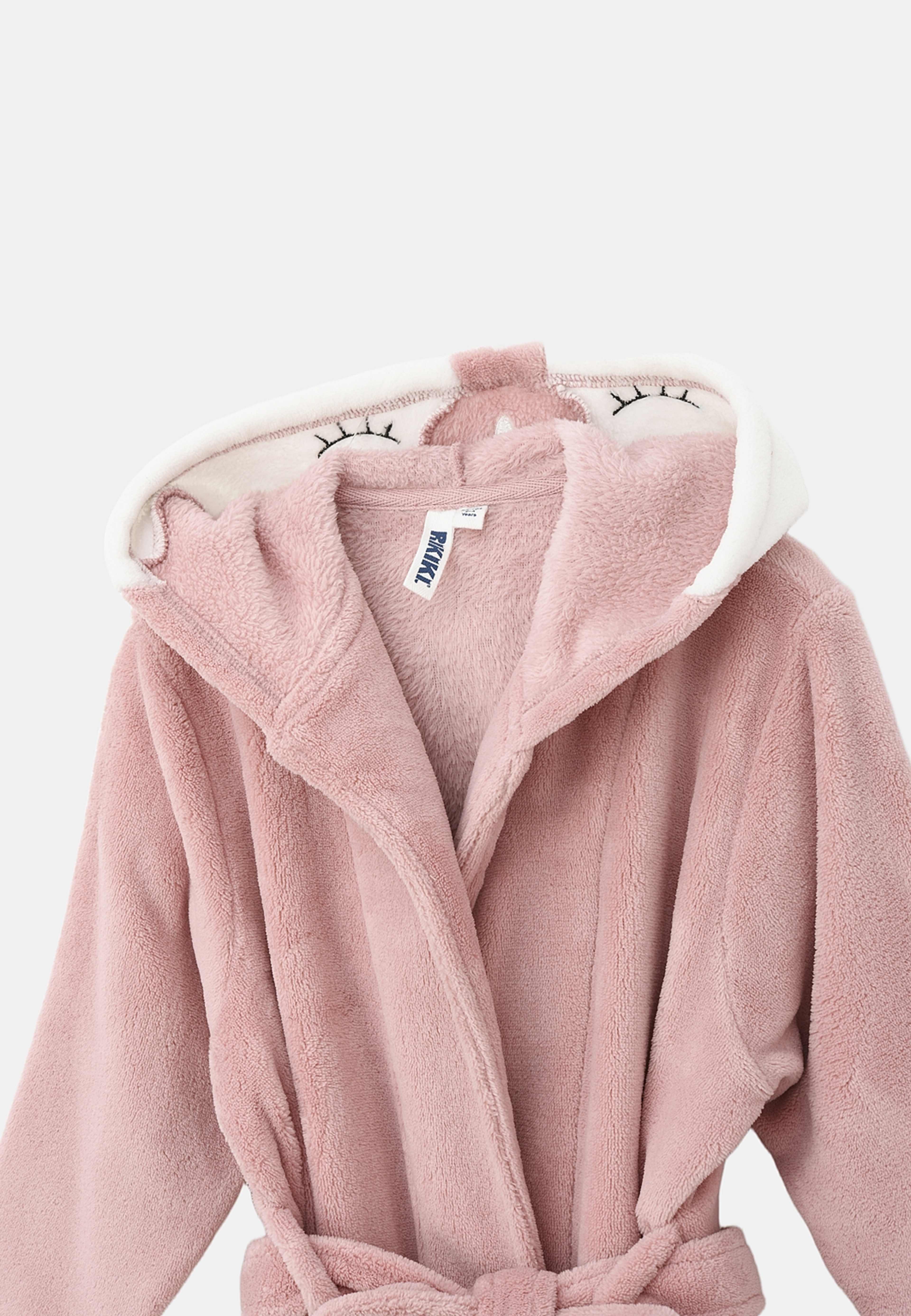 Morgonrock i fleece FOREST, från RIKIKI, i färgen Pink. Klicka för att öppna bilden i stort format