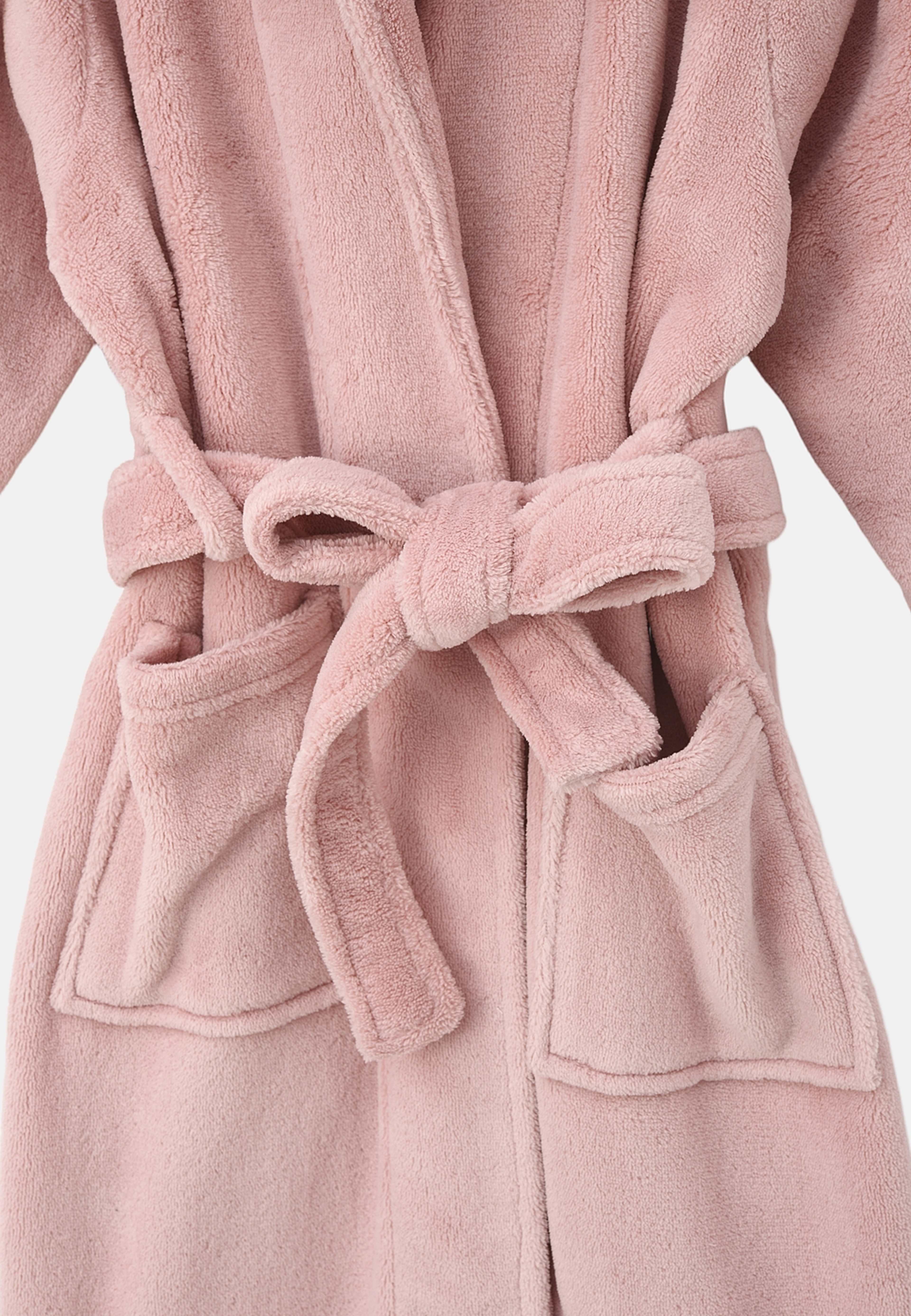 Morgonrock i fleece FOREST, från RIKIKI, i färgen Pink. Klicka för att öppna bilden i stort format