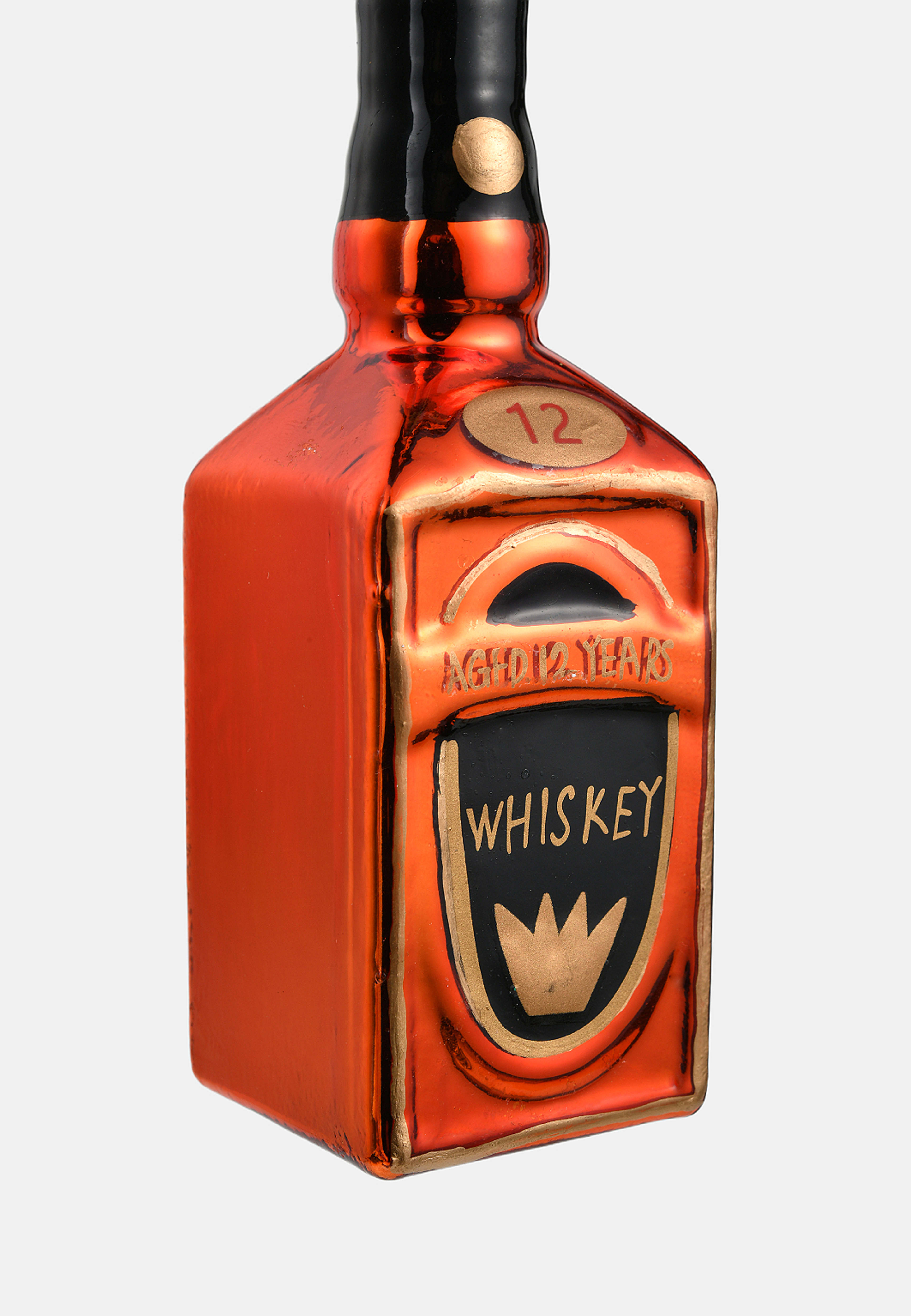 Julgranshänge i glas WHISKY, från Åhléns Home, i färgen Orange. Klicka för att öppna bilden i stort format