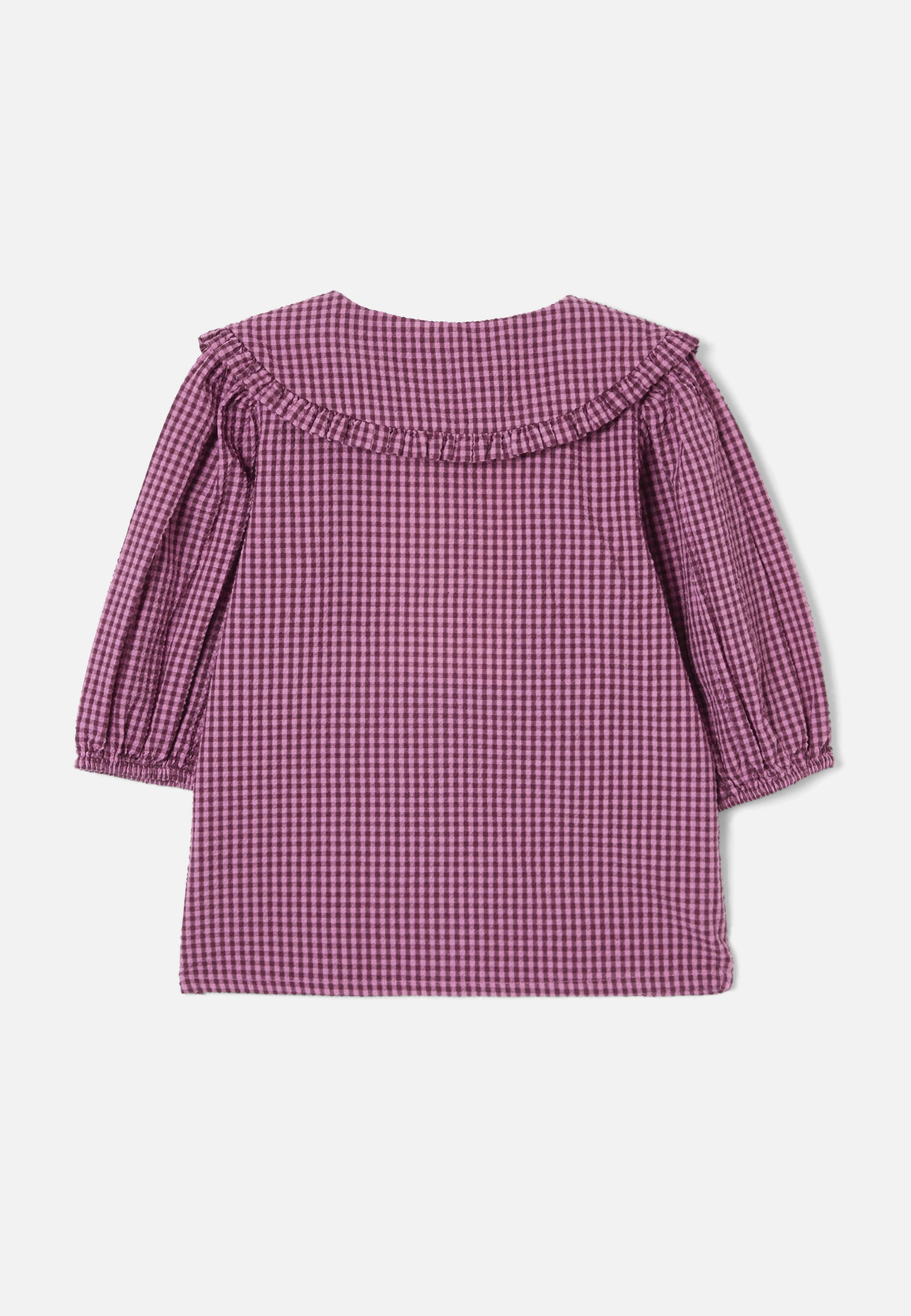 Rutig blus BIANCA, från RIKIKI, i färgen Pink. Klicka för att öppna bilden i stort format
