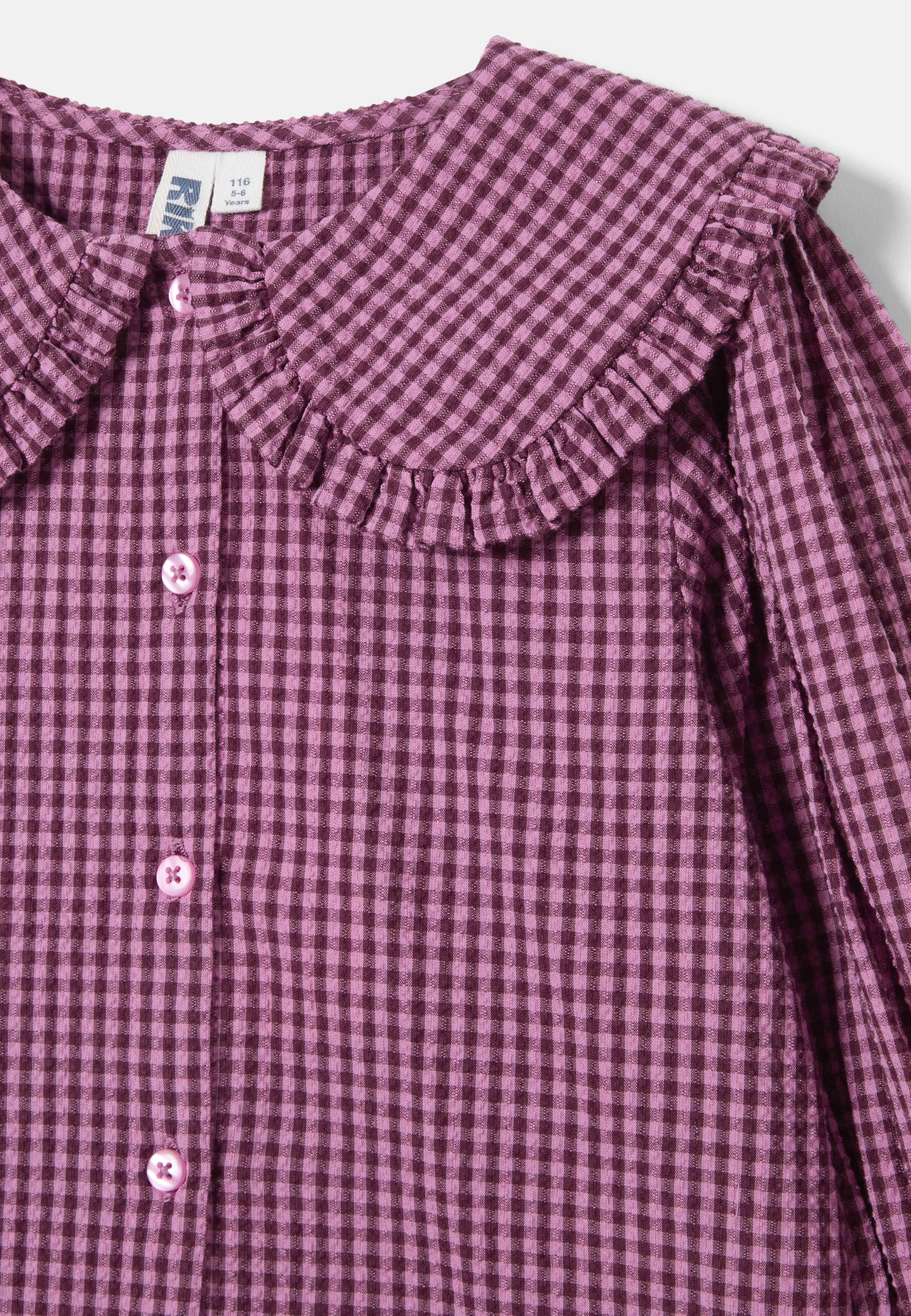Rutig blus BIANCA, från RIKIKI, i färgen Pink. Klicka för att öppna bilden i stort format