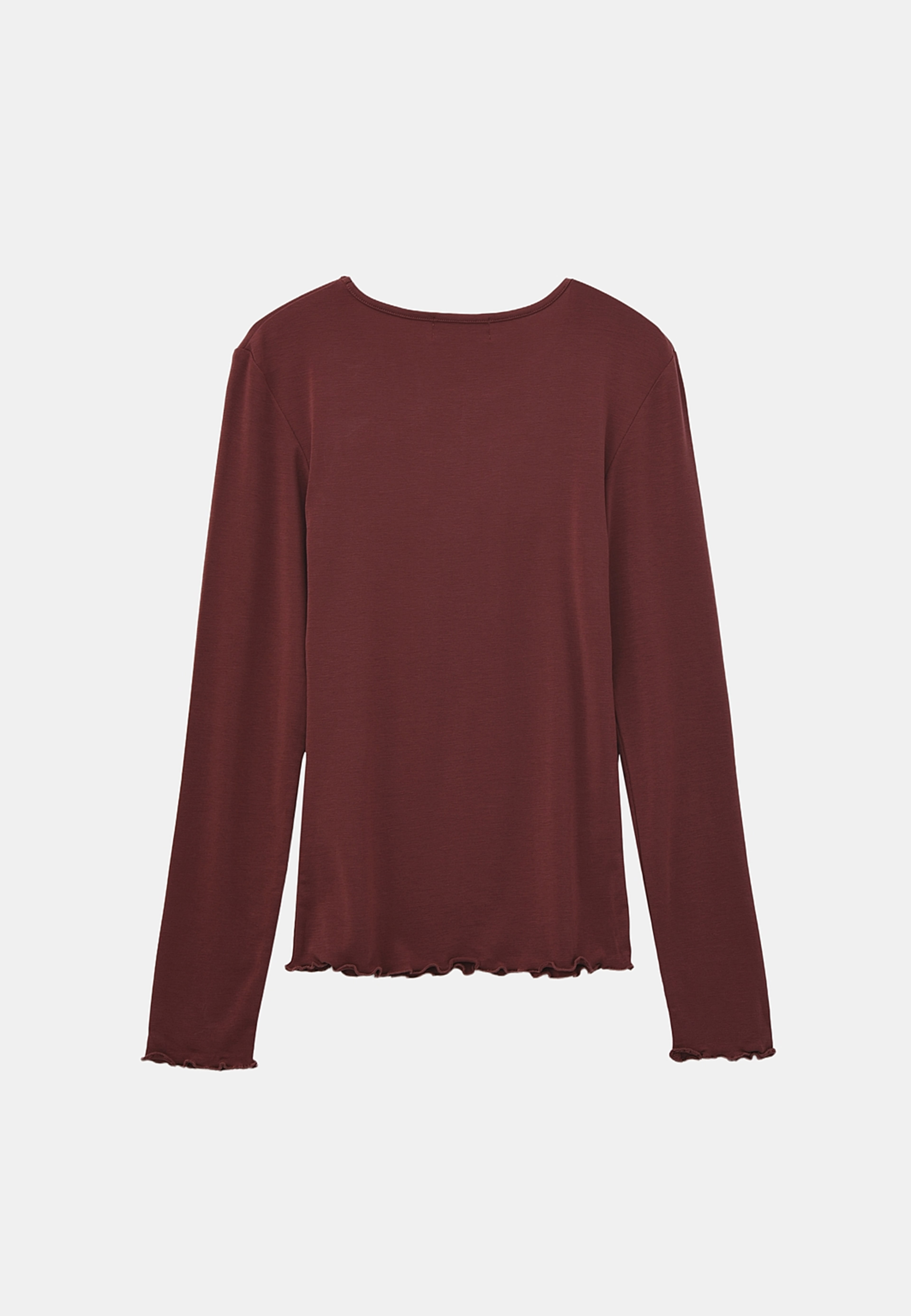 Långärmad topp i lyocell ISTAR, från Carin Wester, i färgen Red Brown. Klicka för att öppna bilden i stort format