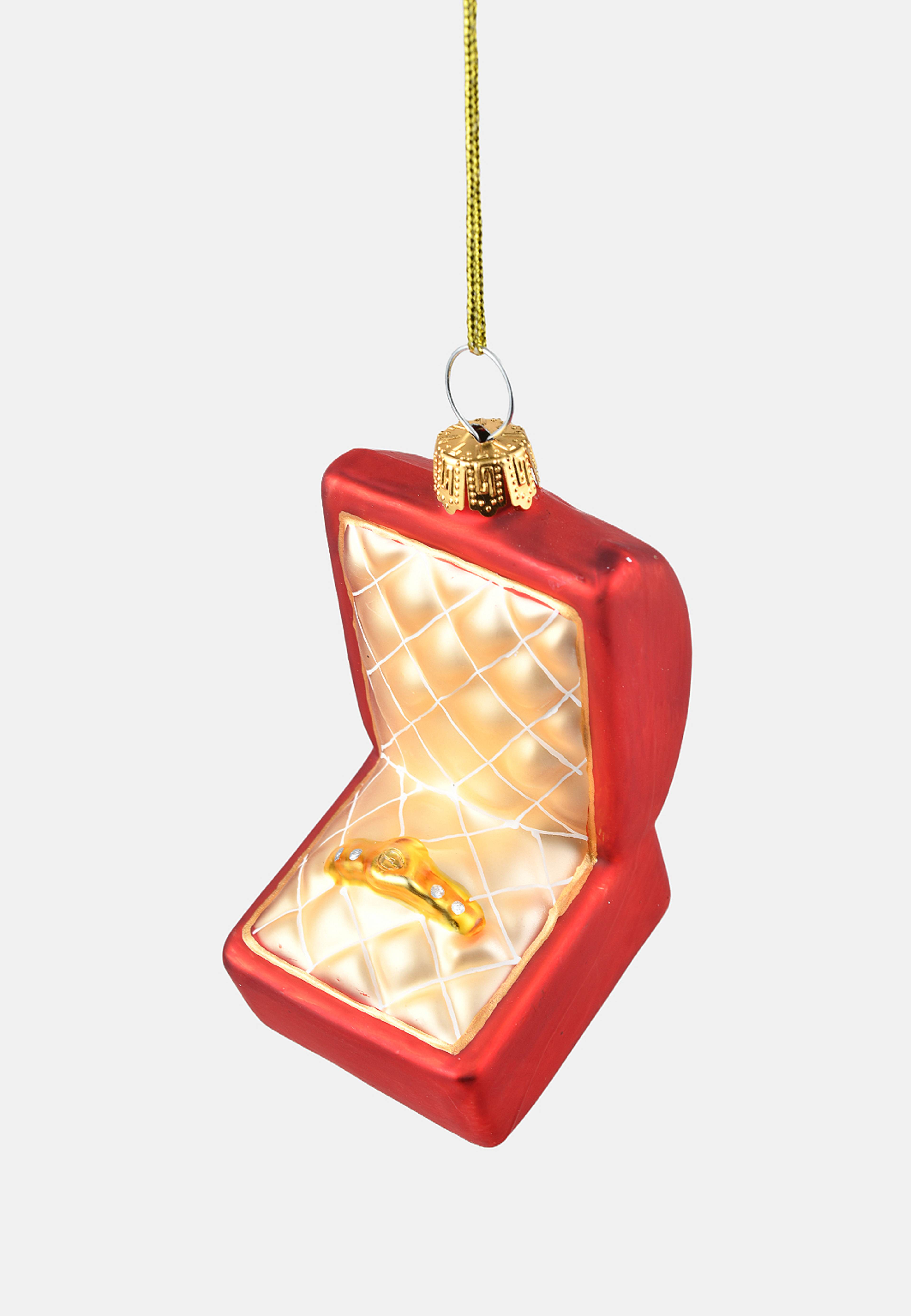 Julgranshänge i glas DIAMANTRING, från Åhléns Home, i färgen Red/Gold. Klicka för att öppna bilden i stort format