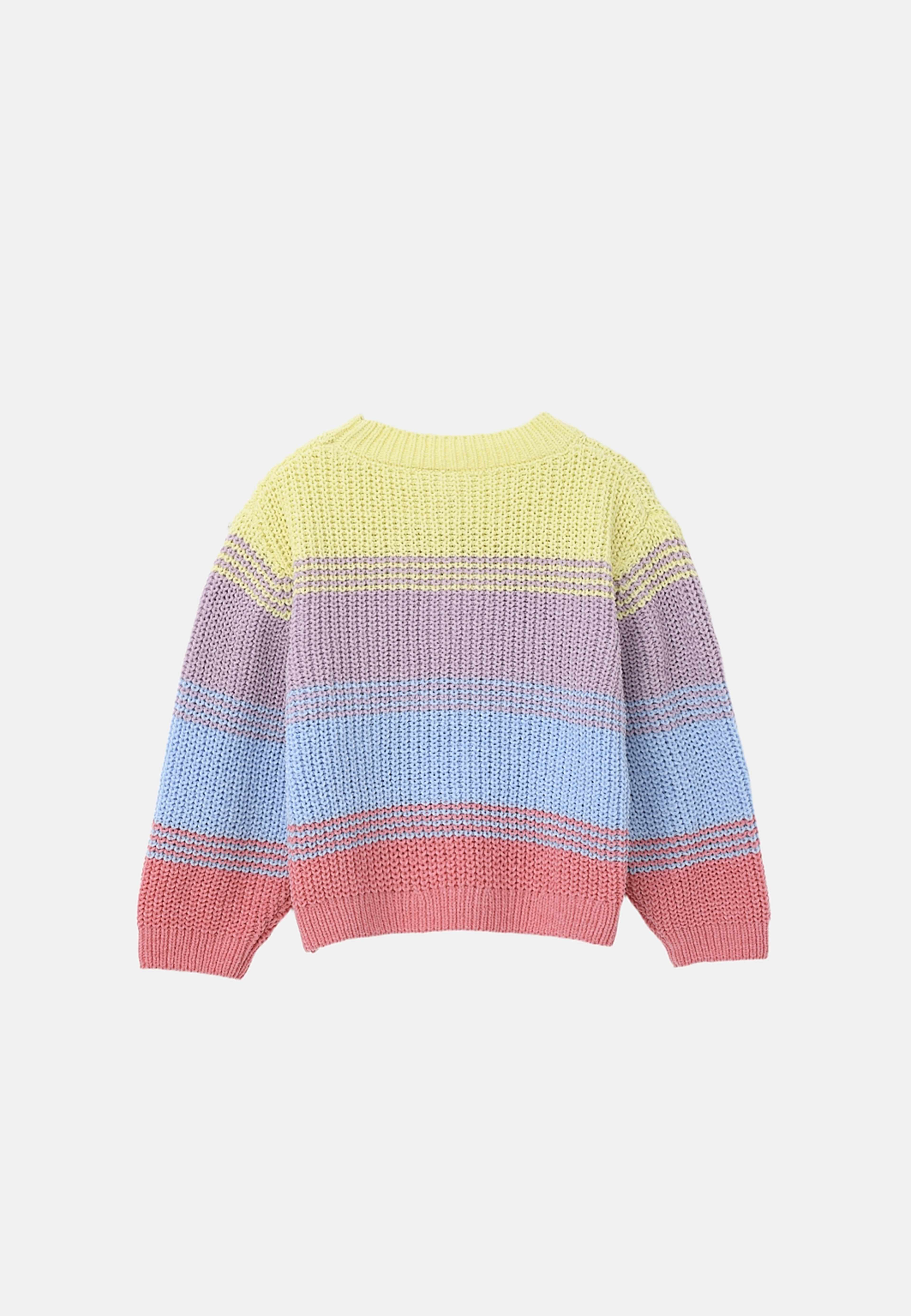 Stickad tröja i chenille BIBBI, från RIKIKI, i färgen Rainbow. Klicka för att öppna bilden i stort format