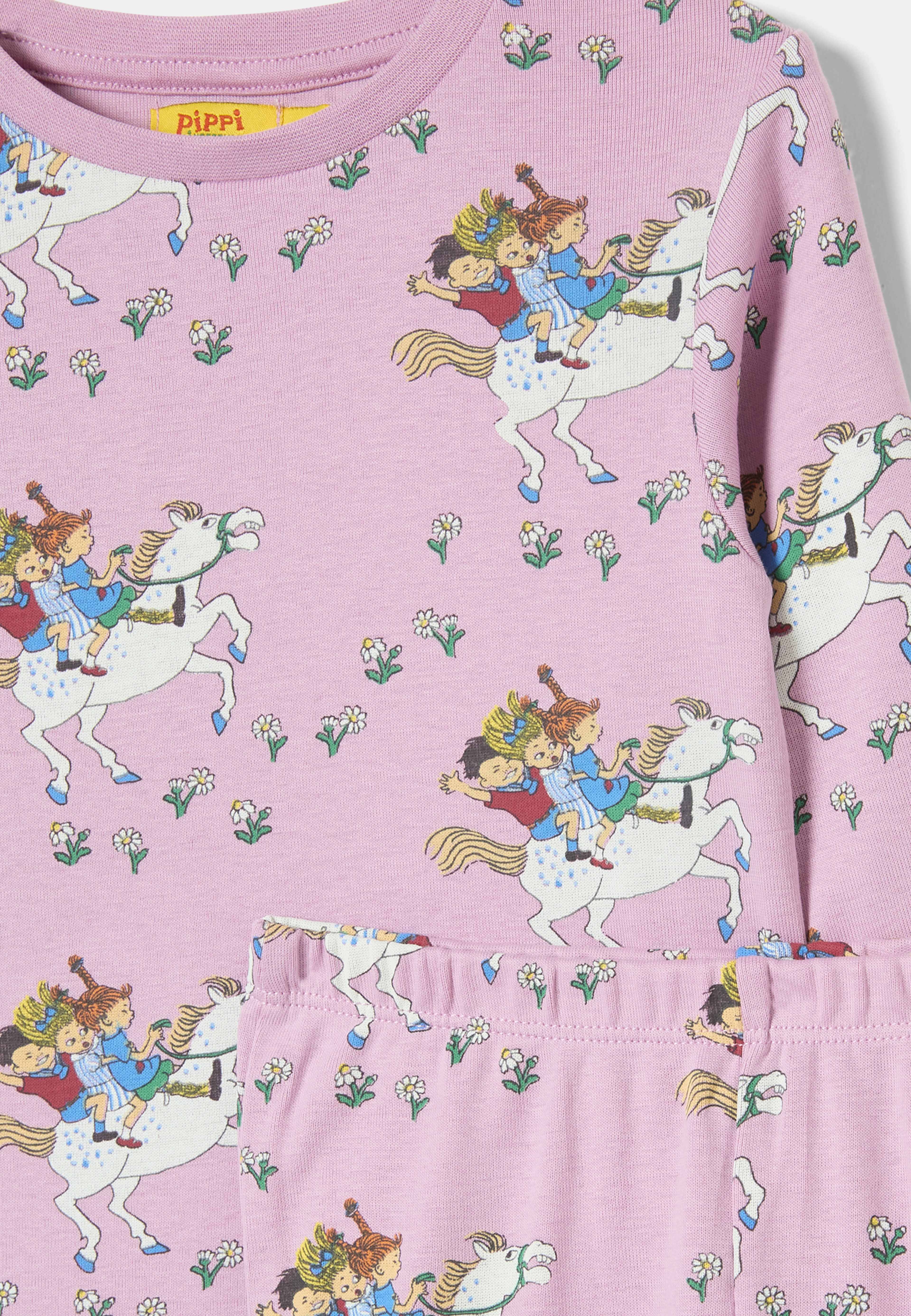 Pippi Långstrump-pyjamas NILSSON, från PIPPI, i färgen Mauve Pink. Klicka för att öppna bilden i stort format