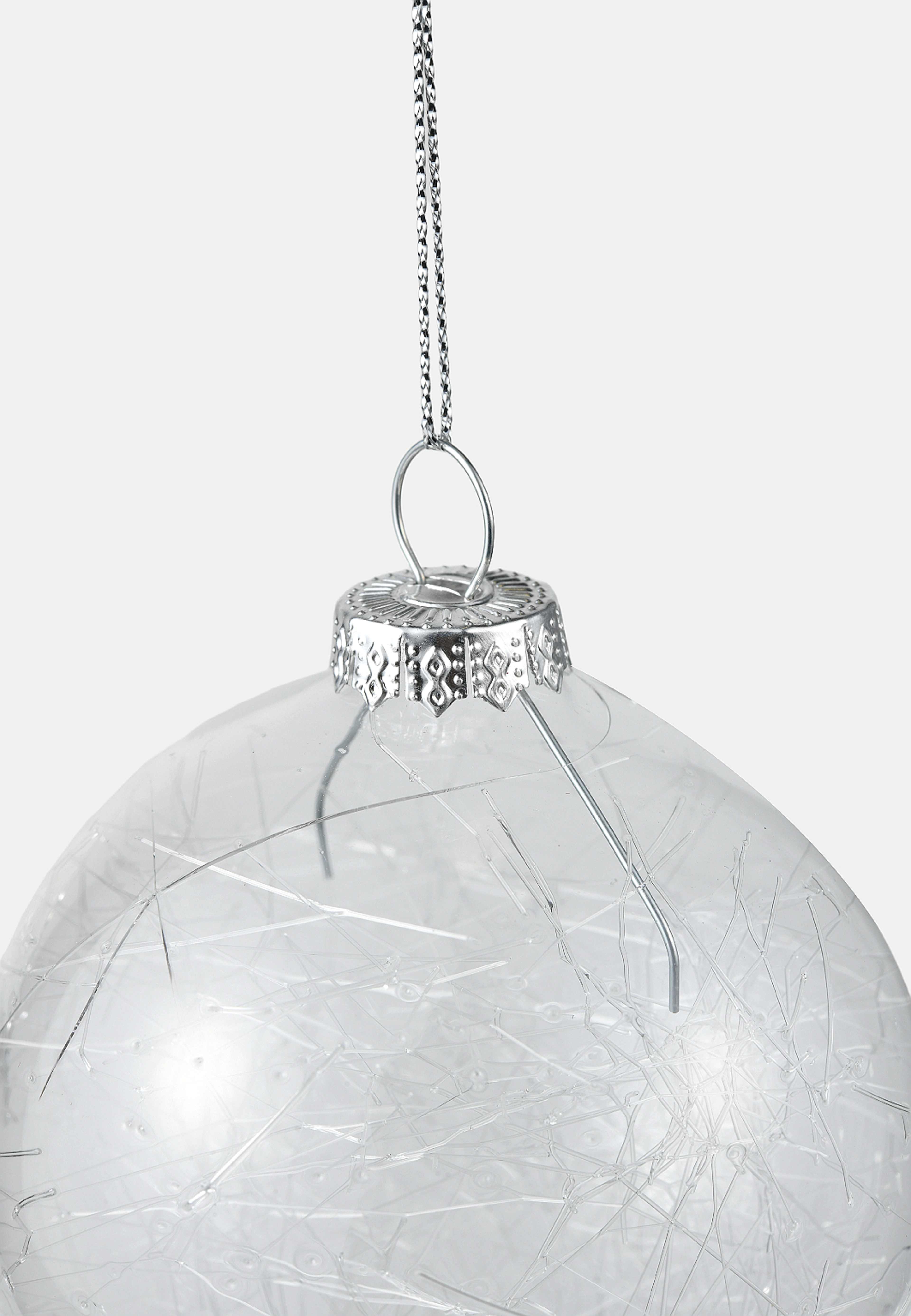 Julgranskula i glas SPIN 8 cm, från Åhléns Home, i färgen Transparent. Klicka för att öppna bilden i stort format