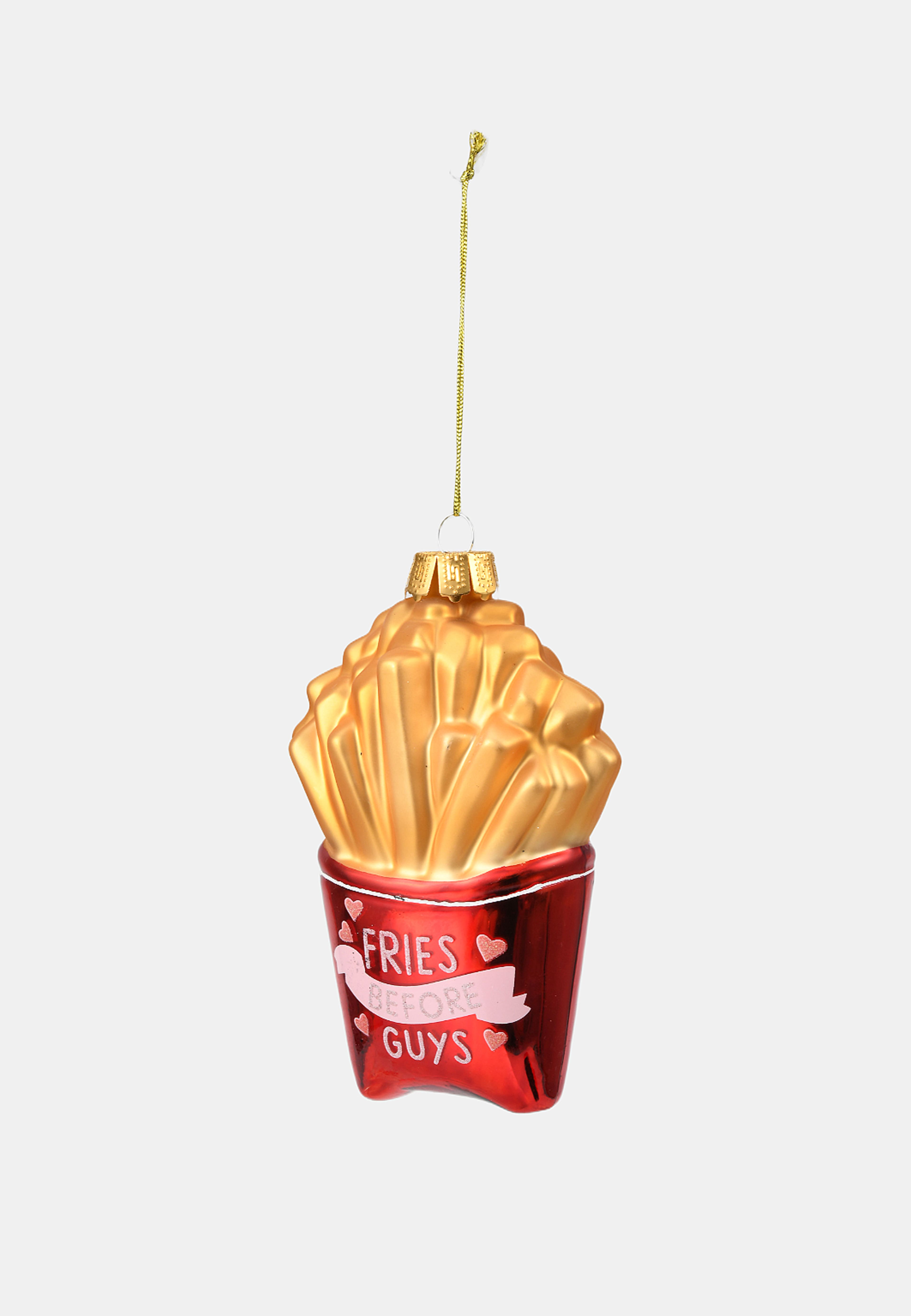 Julgranshänge i glas FRIES BEFORE GUYS, från Åhléns Home, i färgen Red/Yellow. Klicka för att öppna bilden i stort format