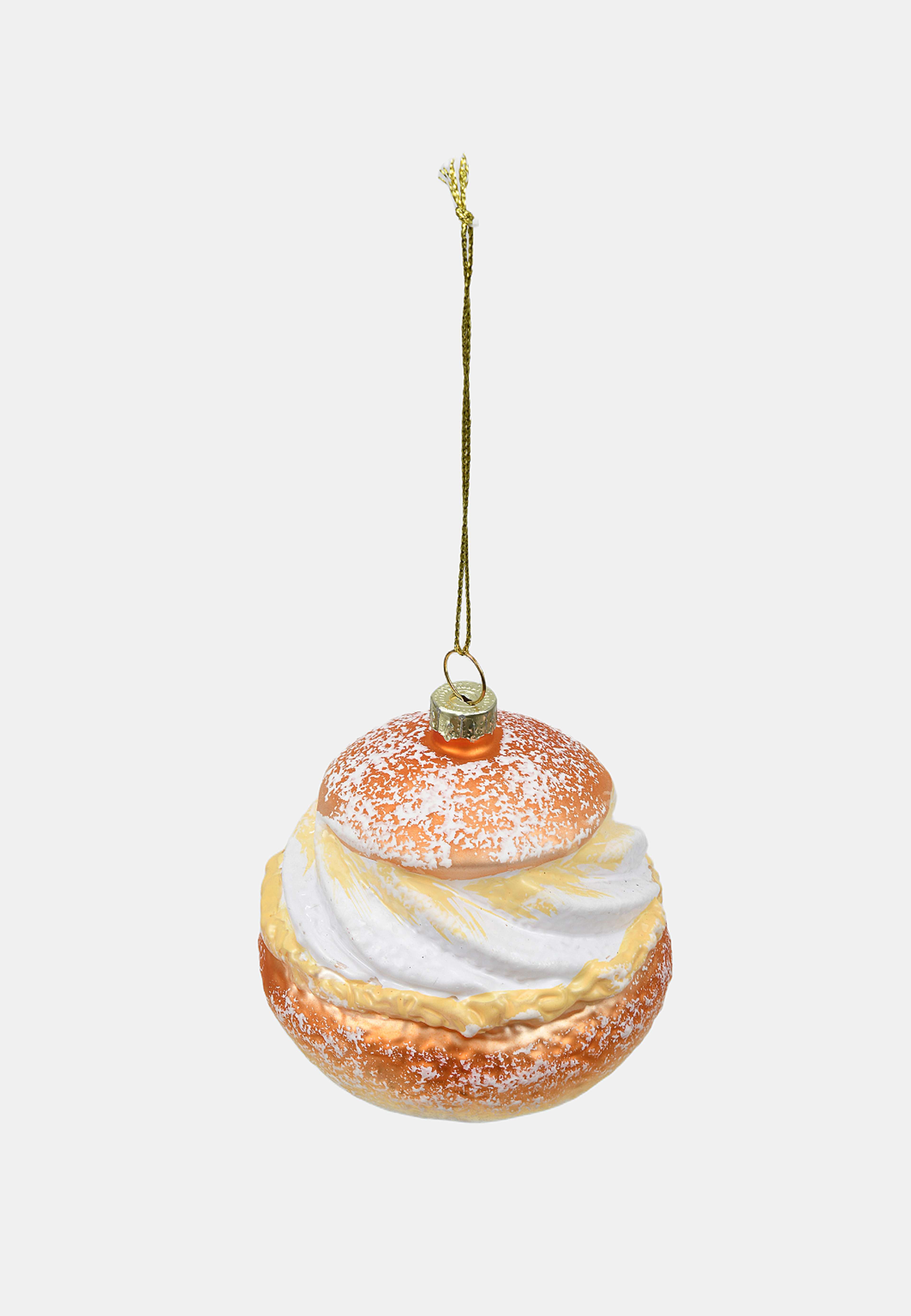 Julgranshänge i glas SEMLA, från Åhléns Home, i färgen Beige/White. Klicka för att öppna bilden i stort format