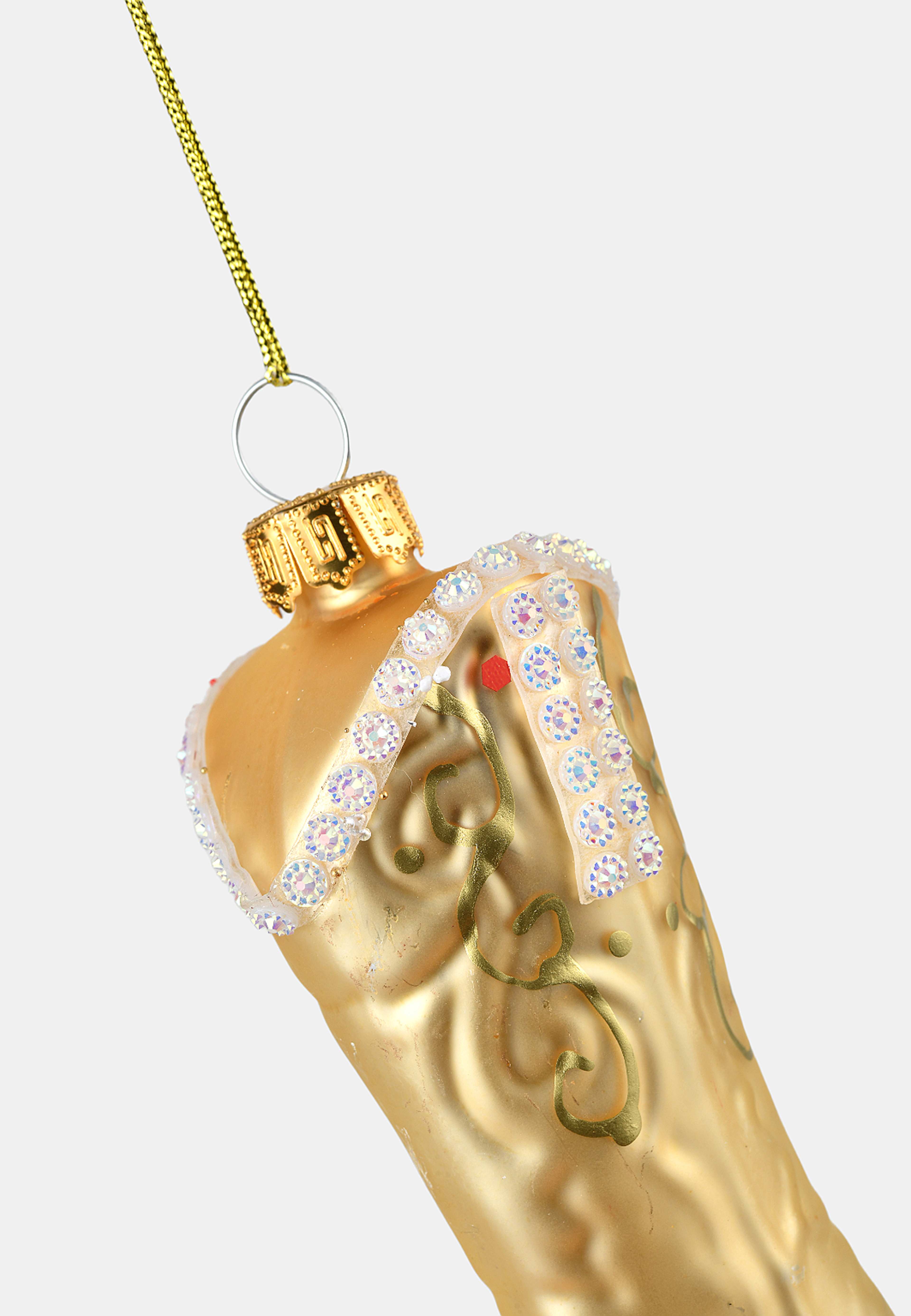 Julgranshänge i glas COWBOYSTÖVEL, från Åhléns Home, i färgen Gold. Klicka för att öppna bilden i stort format