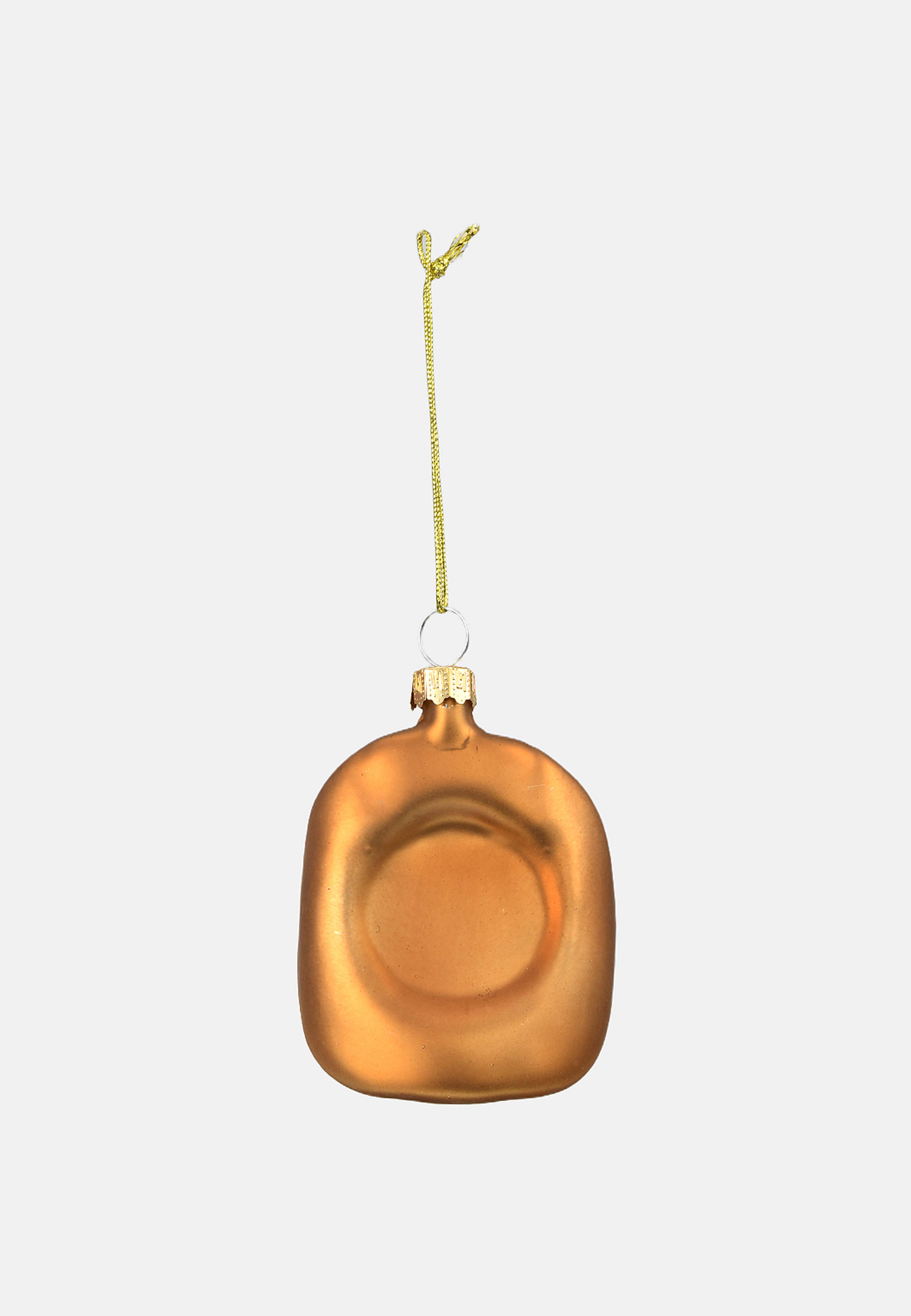 Julgranshänge i glas COWBOYHATT, från Åhléns Home, i färgen Gold. Klicka för att öppna bilden i stort format