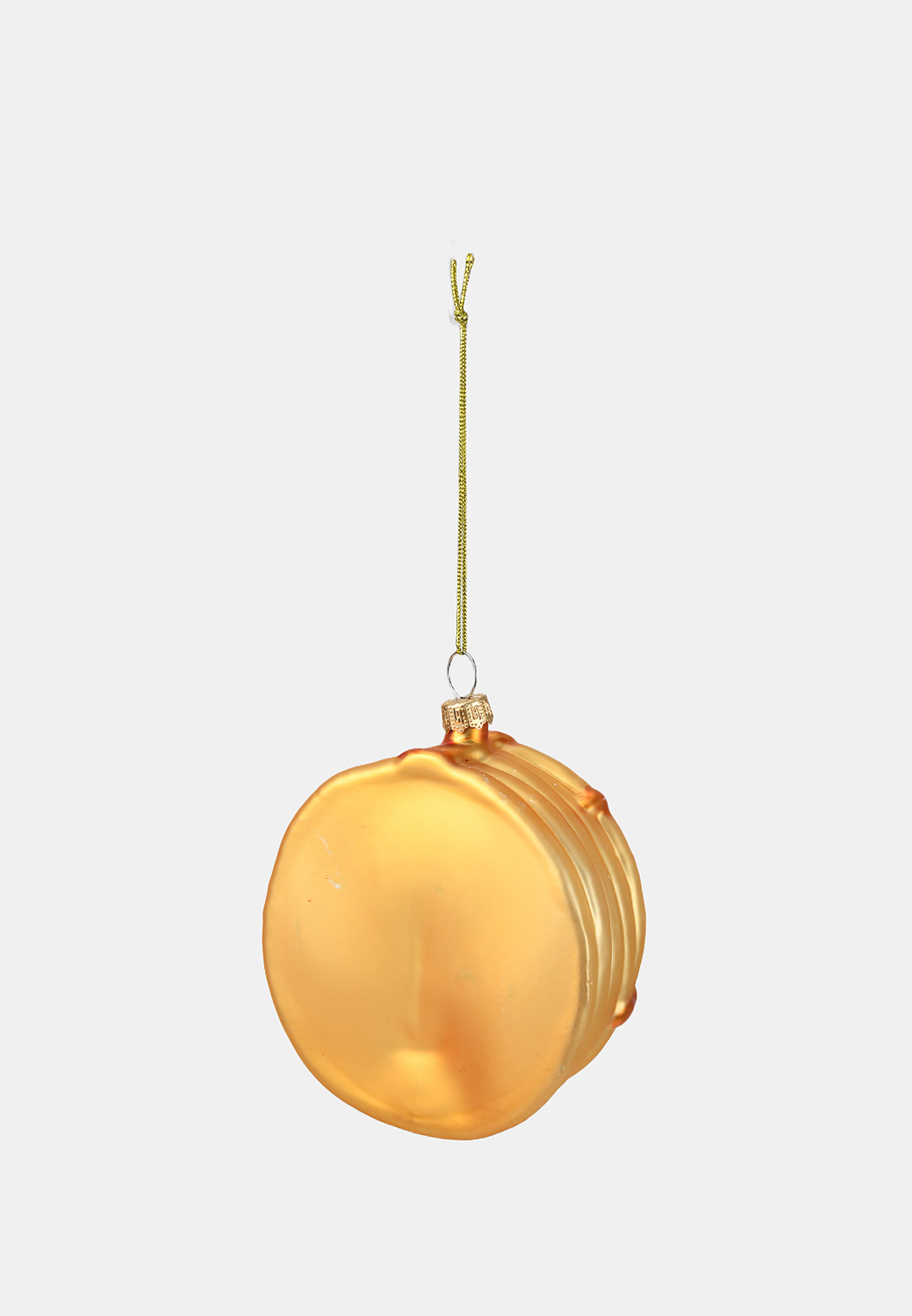 Julgranshänge i glas PANNKAKOR, från Åhléns Home, i färgen Gold. Klicka för att öppna bilden i stort format