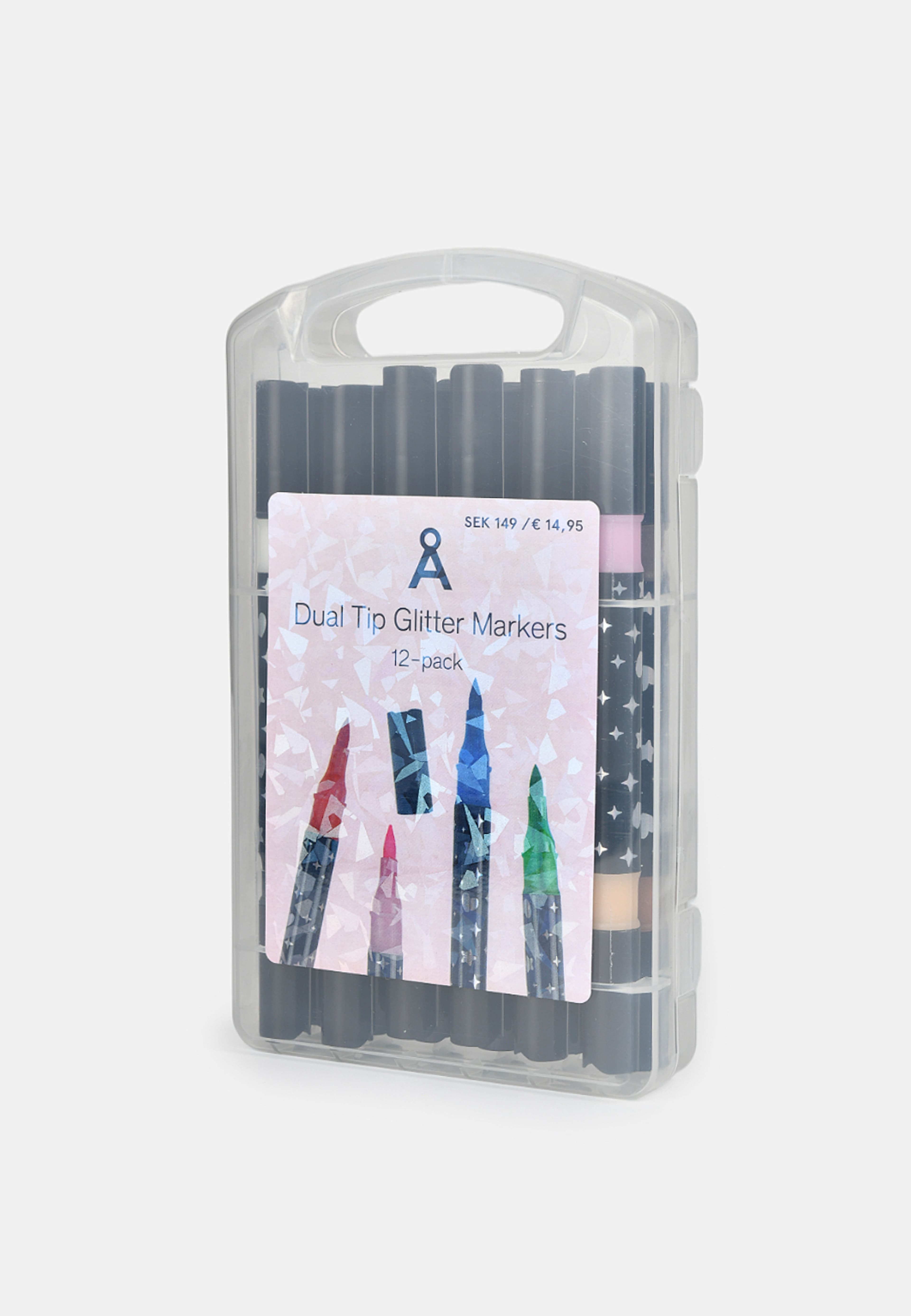 Glitterpennor med dubbla spetsar, 12-pack, från Å KIDS, i färgen Multi. Klicka för att öppna bilden i stort format