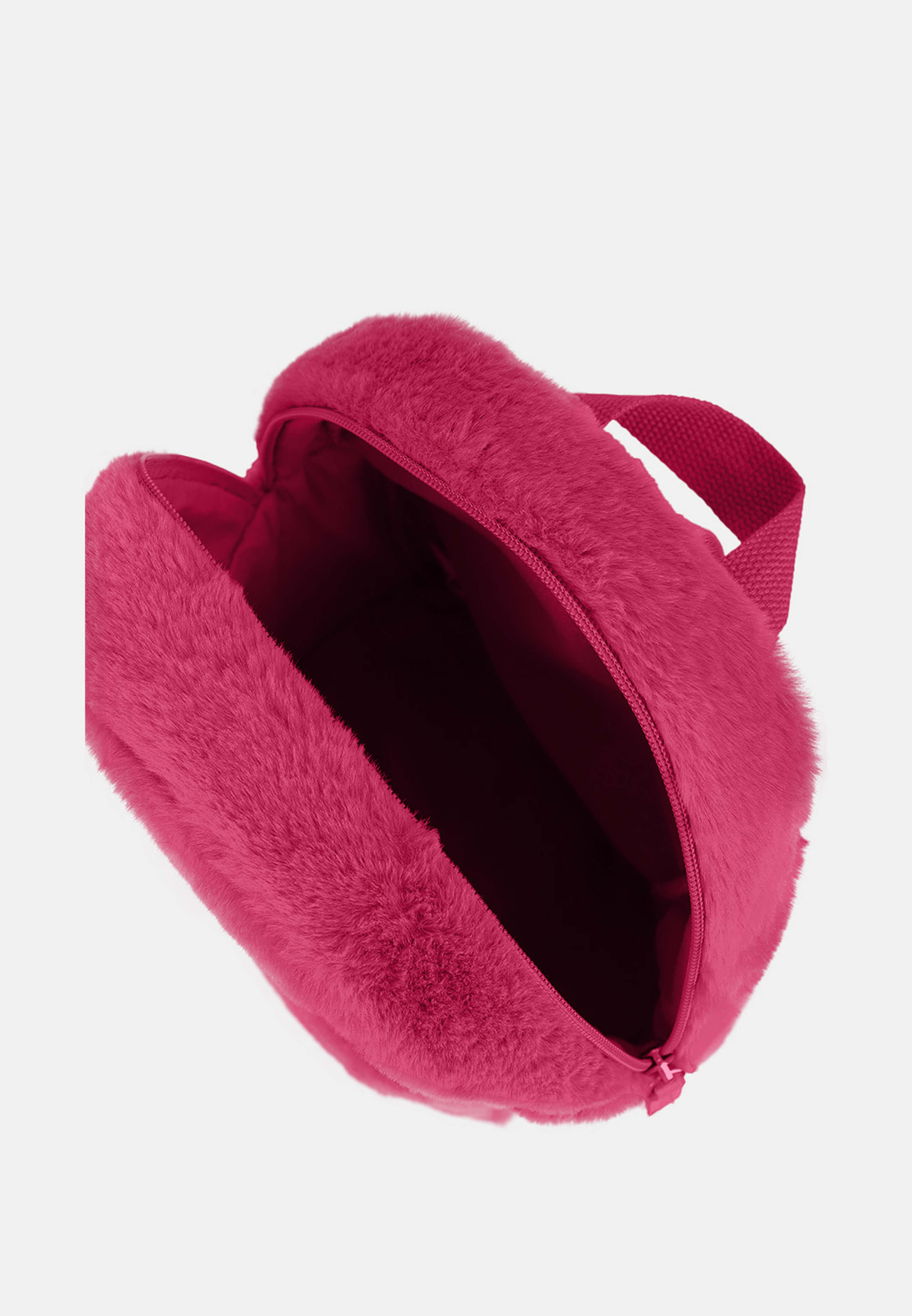 Ryggsäck i fuskpäls PILEY, från RIKIKI, i färgen Pink. Klicka för att öppna bilden i stort format