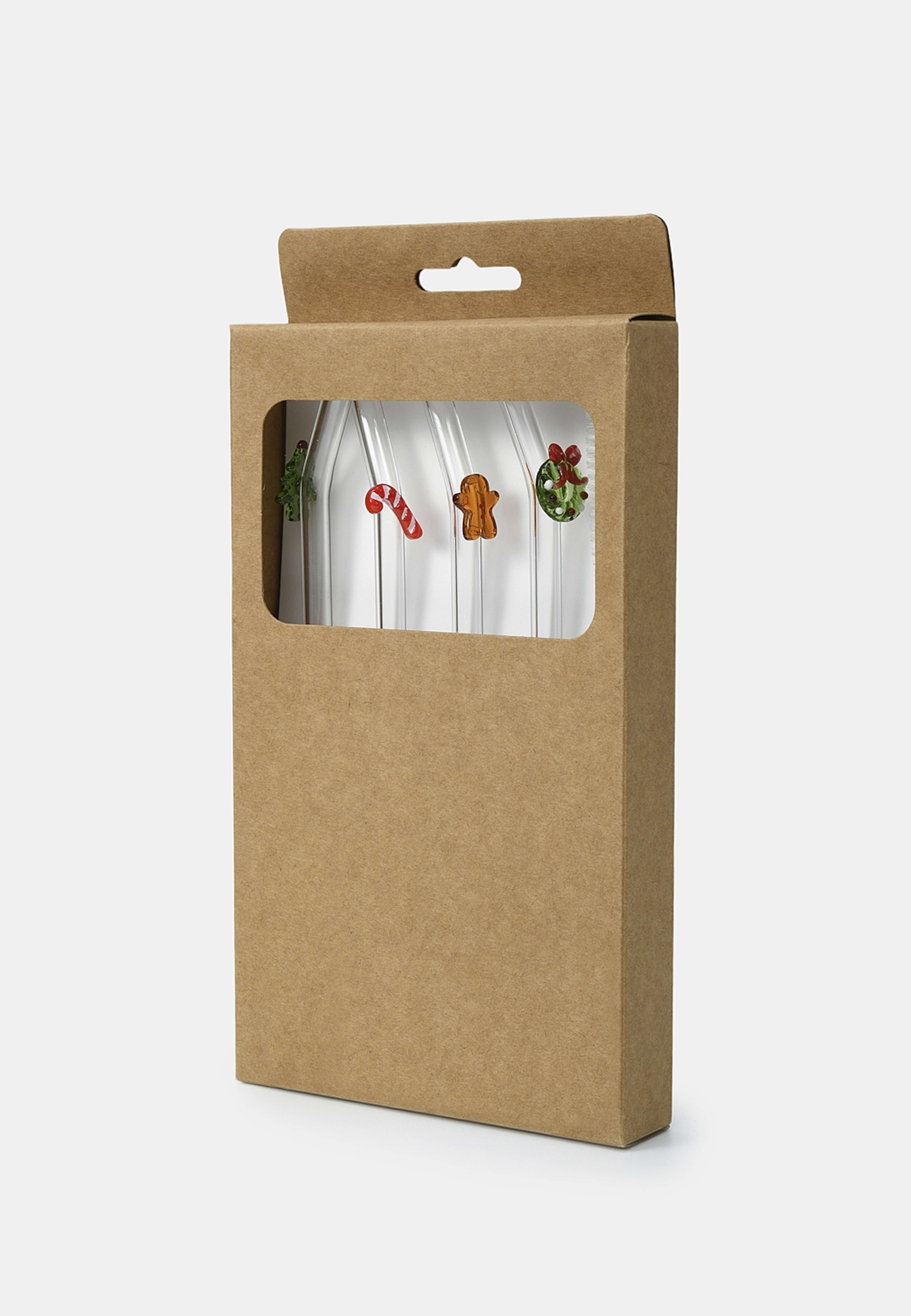 Sugrör i glas X-MAS, 4-pack, från Åhléns Home, i färgen Multi. Klicka för att öppna bilden i stort format