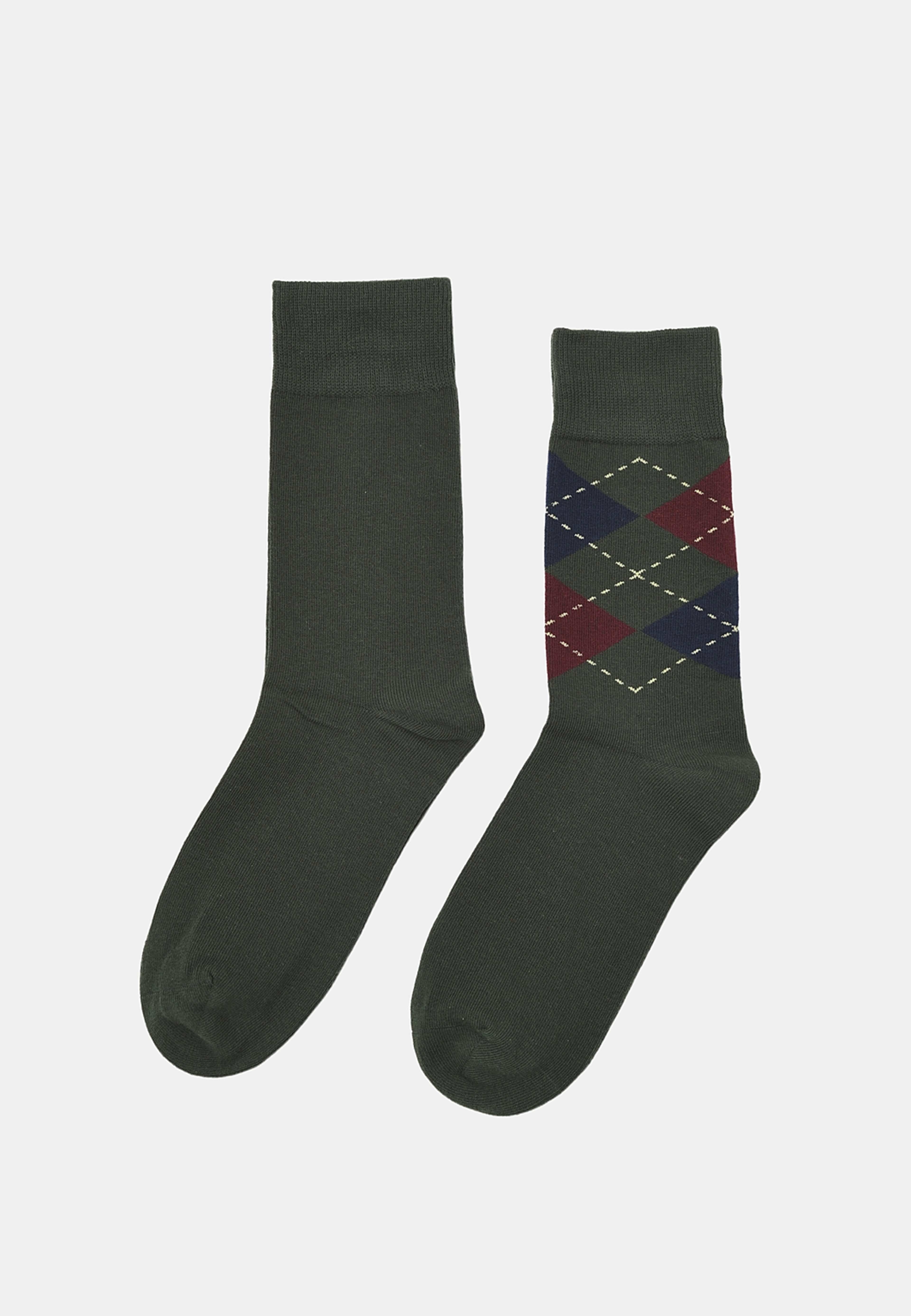 Strumpor argyle, 2-pack, från NORVIE, i färgen Green 2. Klicka för att öppna bilden i stort format
