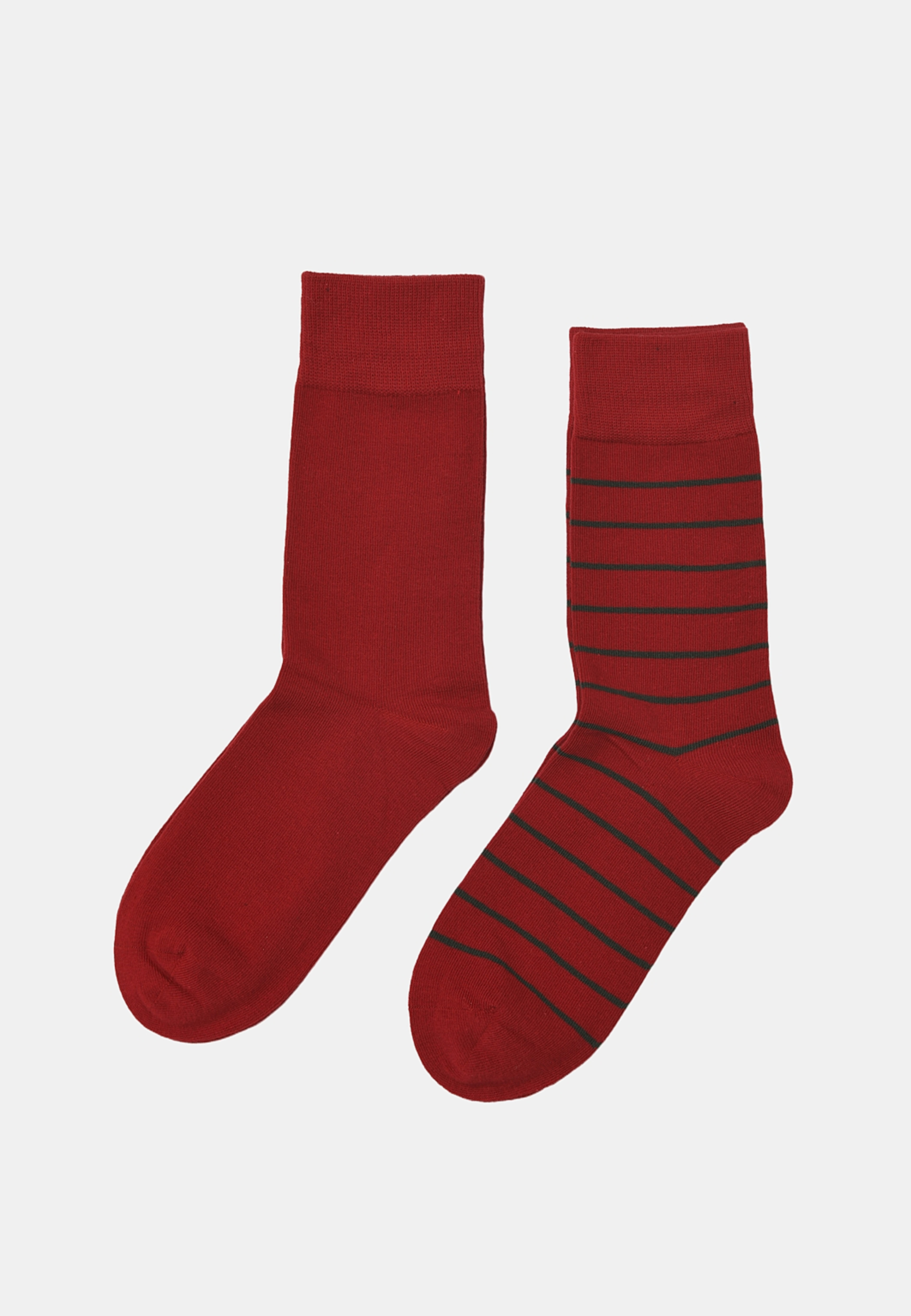 Randiga strumpor, 2-pack, från NORVIE, i färgen Red. Klicka för att öppna bilden i stort format