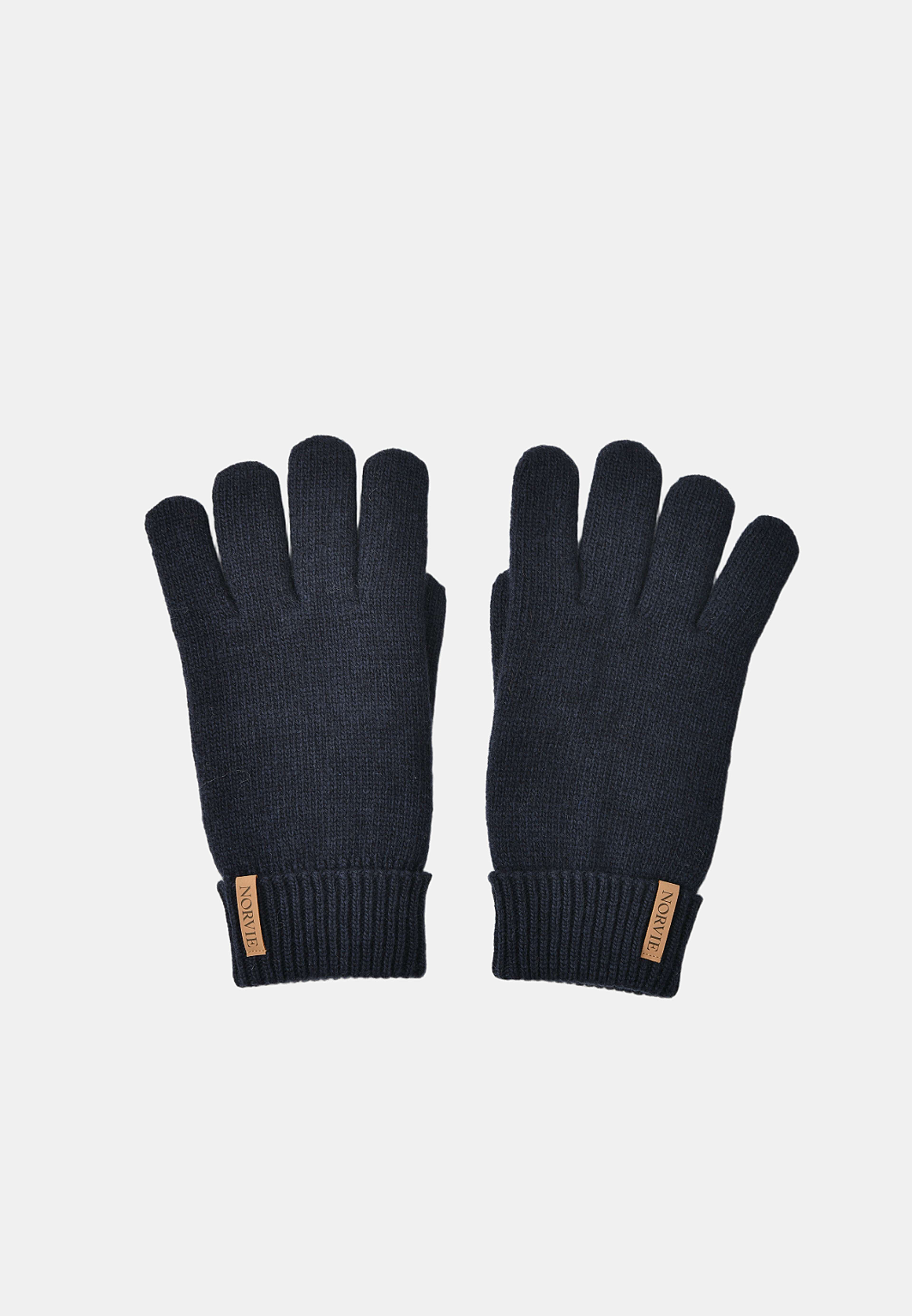 Fingervantar i ullmix HERMAN, från NORVIE, i färgen Navy. Klicka för att öppna bilden i stort format