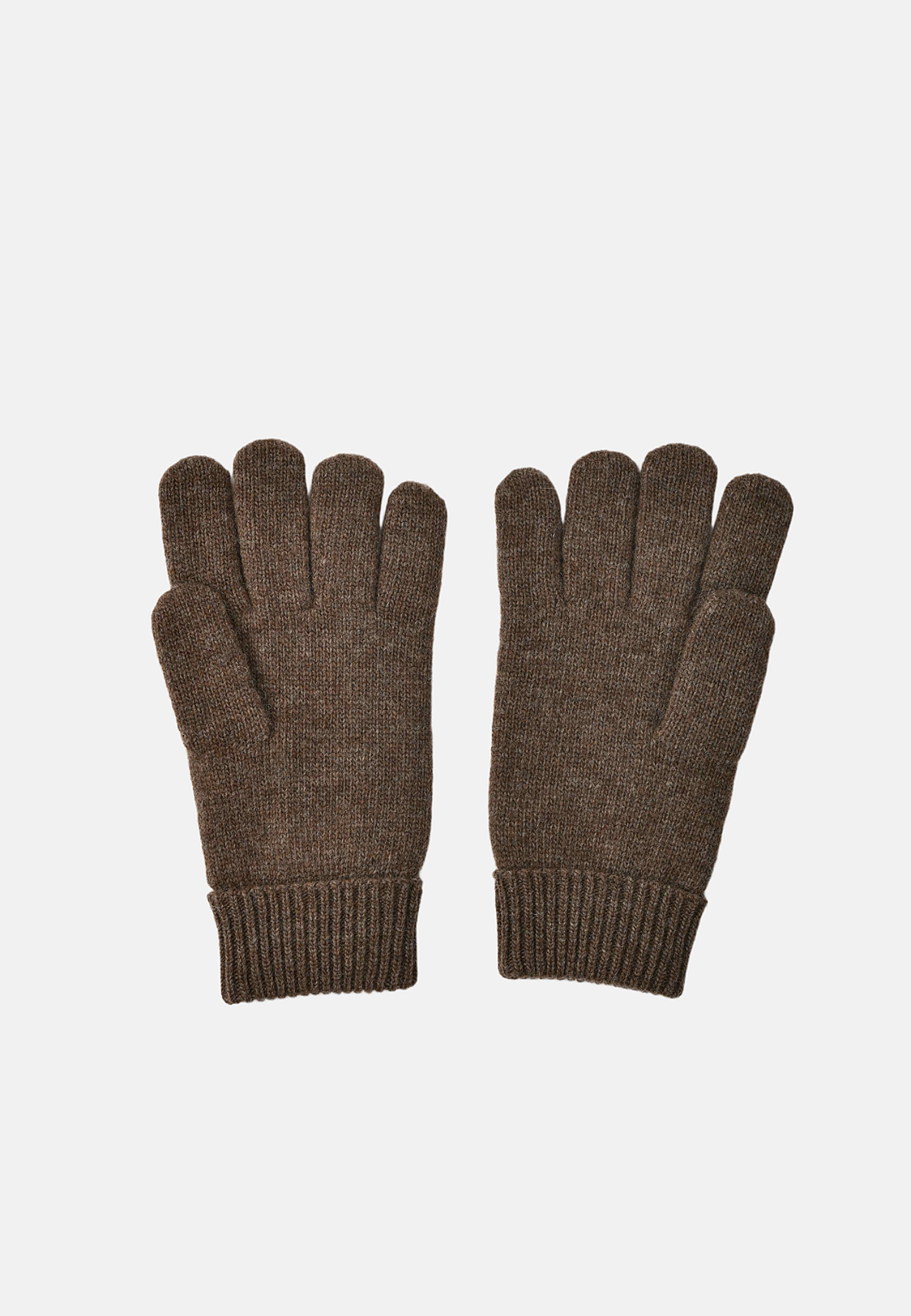 Fingervantar i ullmix HERMAN, från NORVIE, i färgen Brown Melange. Klicka för att öppna bilden i stort format