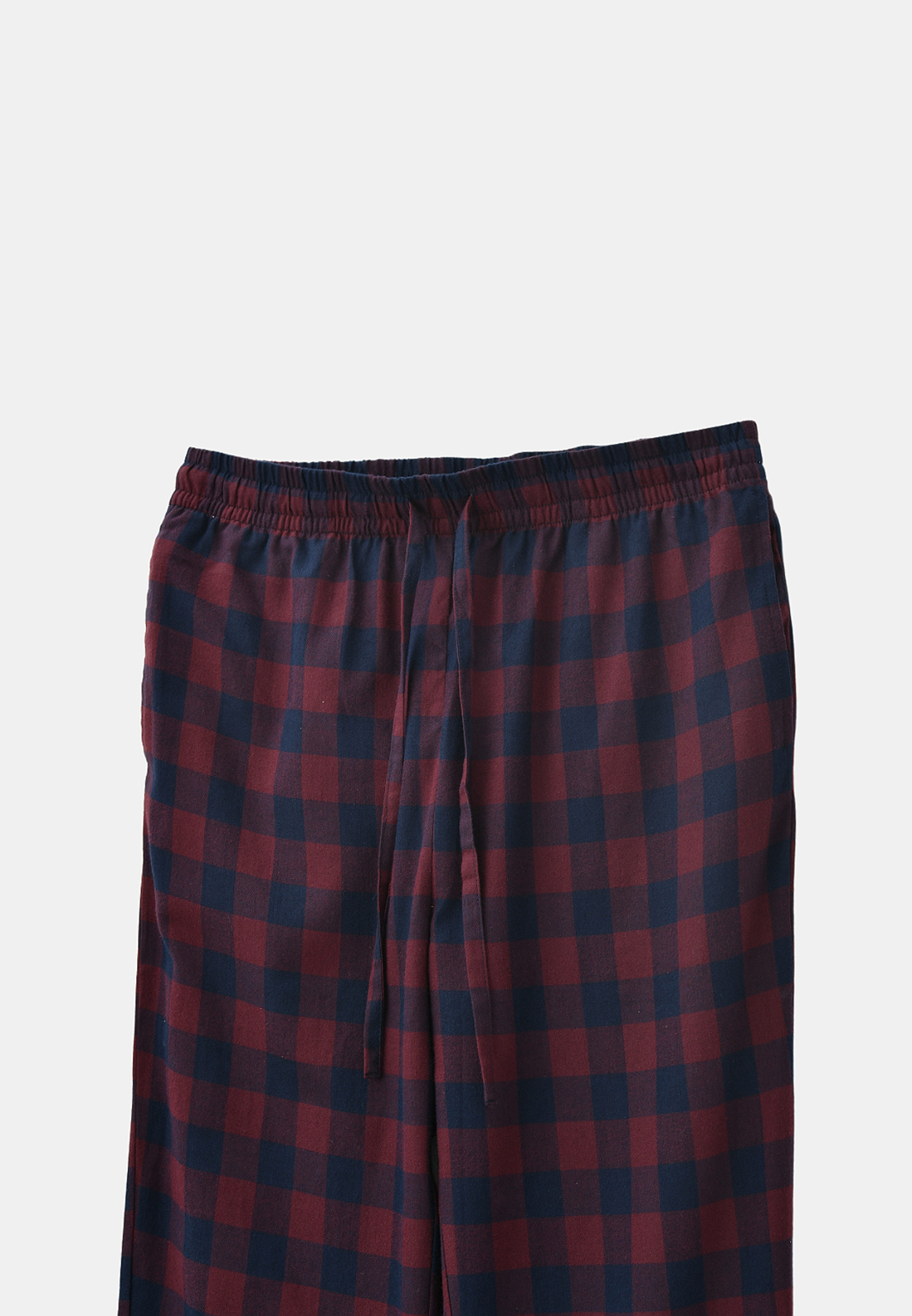 Pyjamasbyxor i flanell AXEL, från NORVIE, i färgen Wine Check. Klicka för att öppna bilden i stort format