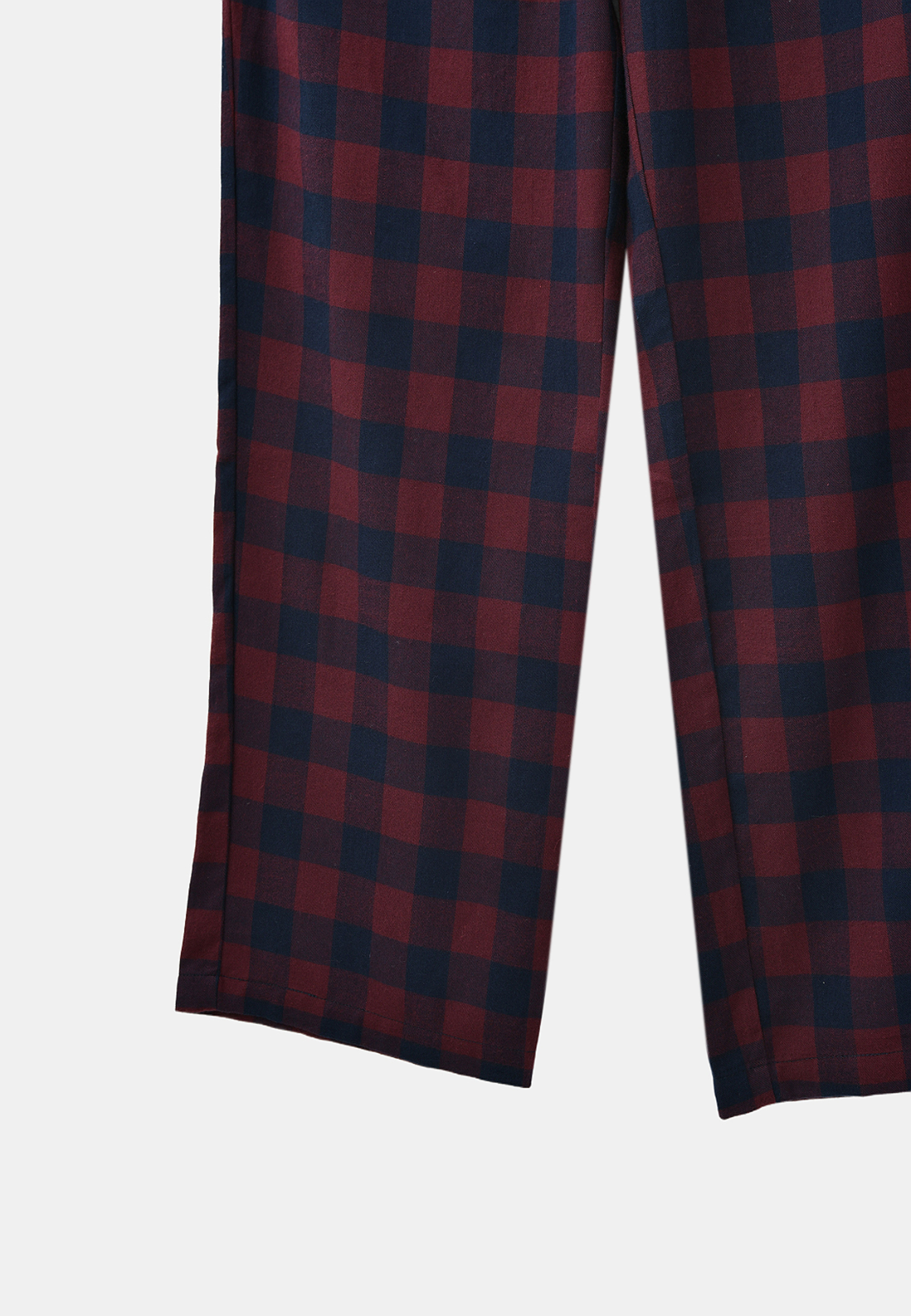 Pyjamasbyxor i flanell AXEL, från NORVIE, i färgen Wine Check. Klicka för att öppna bilden i stort format