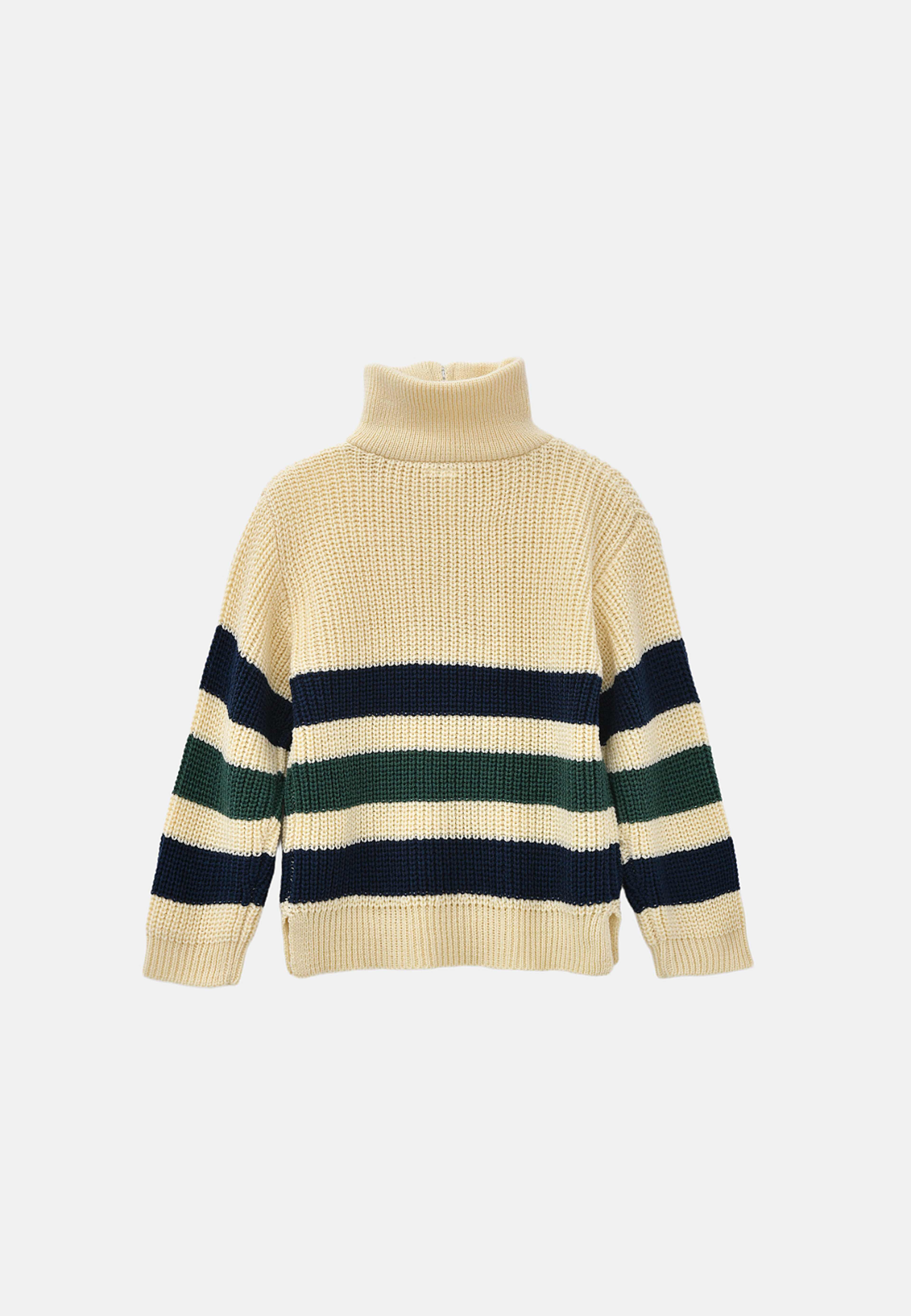Stickad tröja med half-zip GRAHAM, från RIKIKI, i färgen Off White 2. Klicka för att öppna bilden i stort format