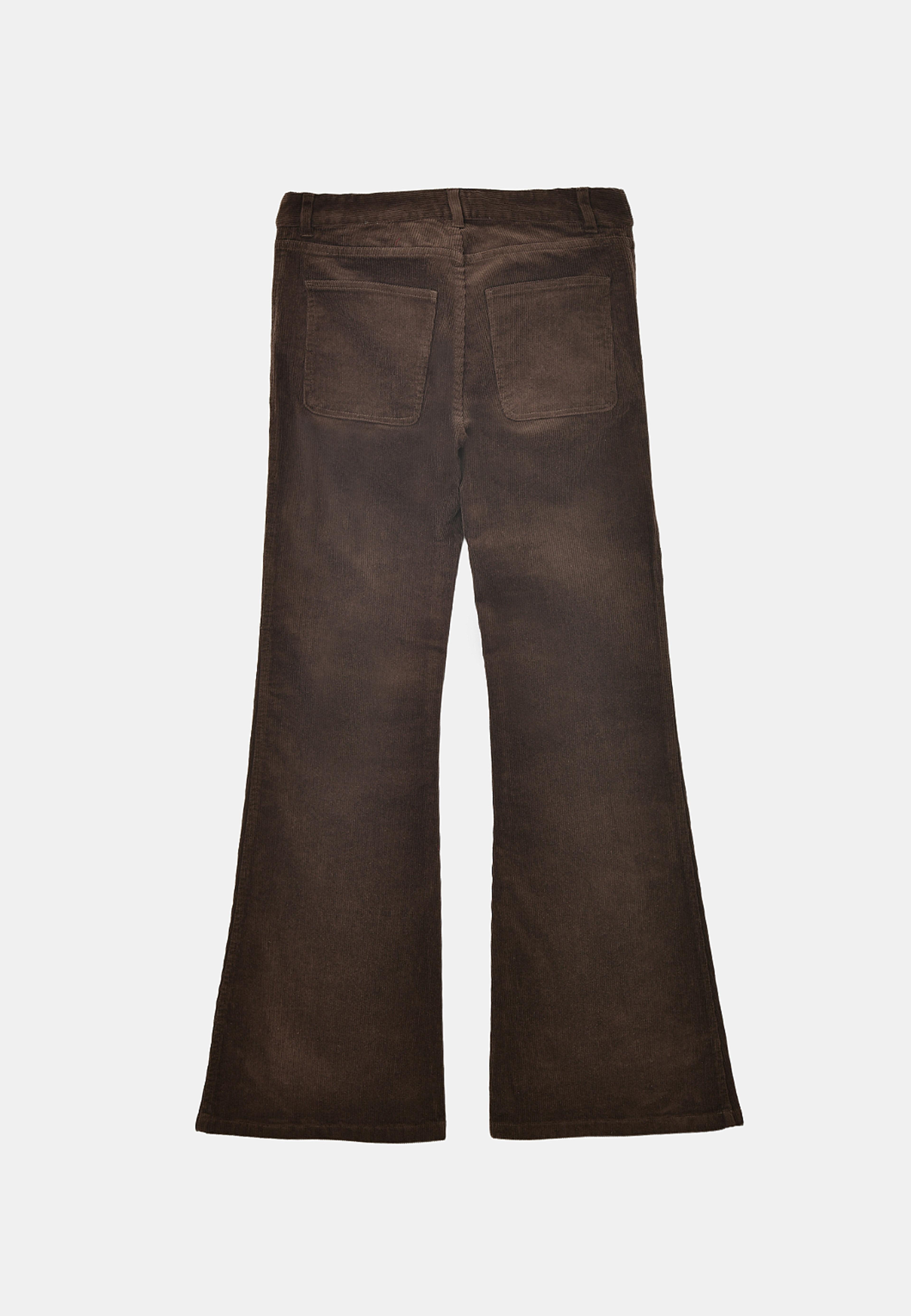 Utsvängda manchesterbyxor VIOLET, från Carin Wester, i färgen Dark Brown. Klicka för att öppna bilden i stort format