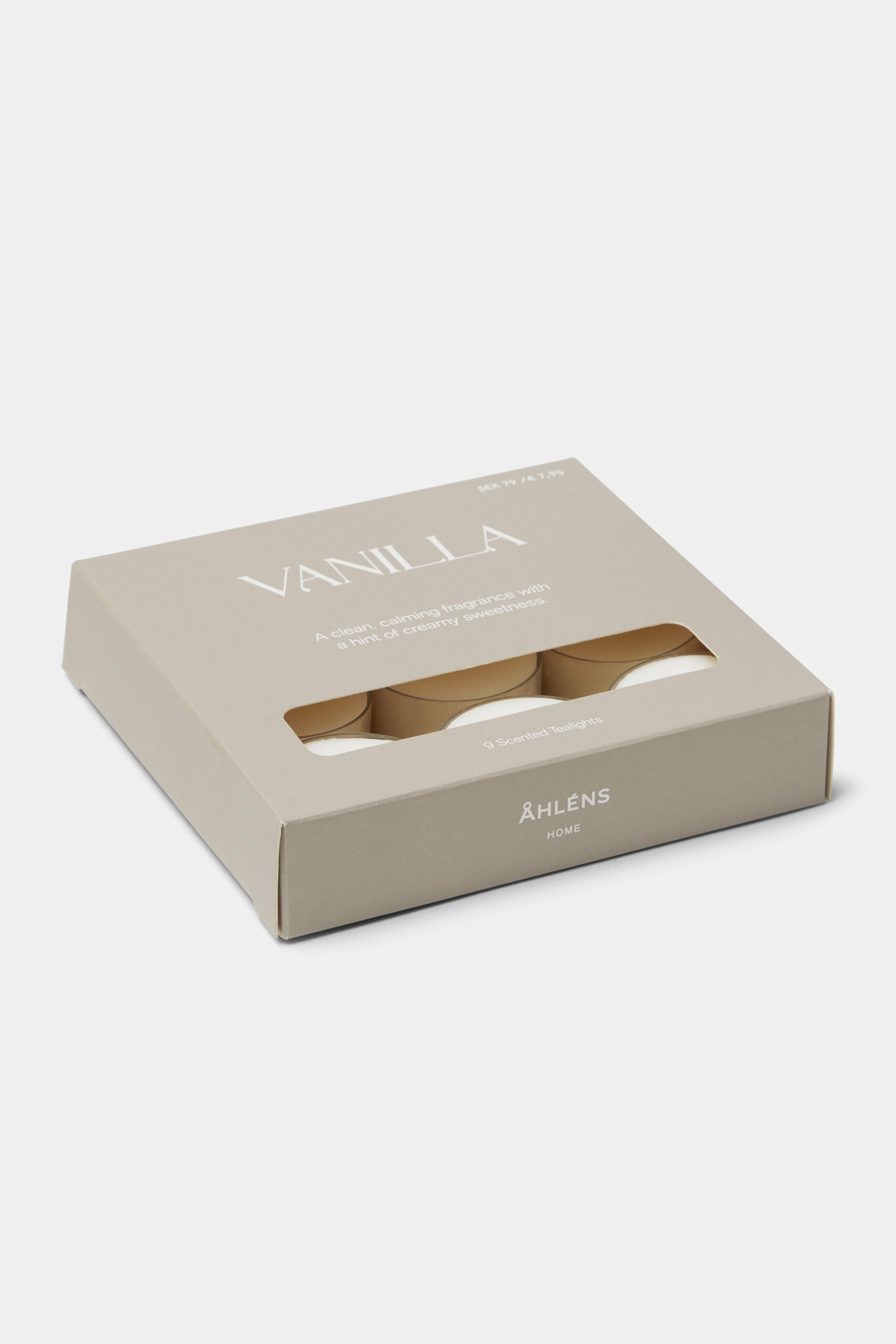 Doftljus värmeljus, 9-pack, från Åhléns Home, i färgen Vanilla. Klicka för att öppna bilden i stort format