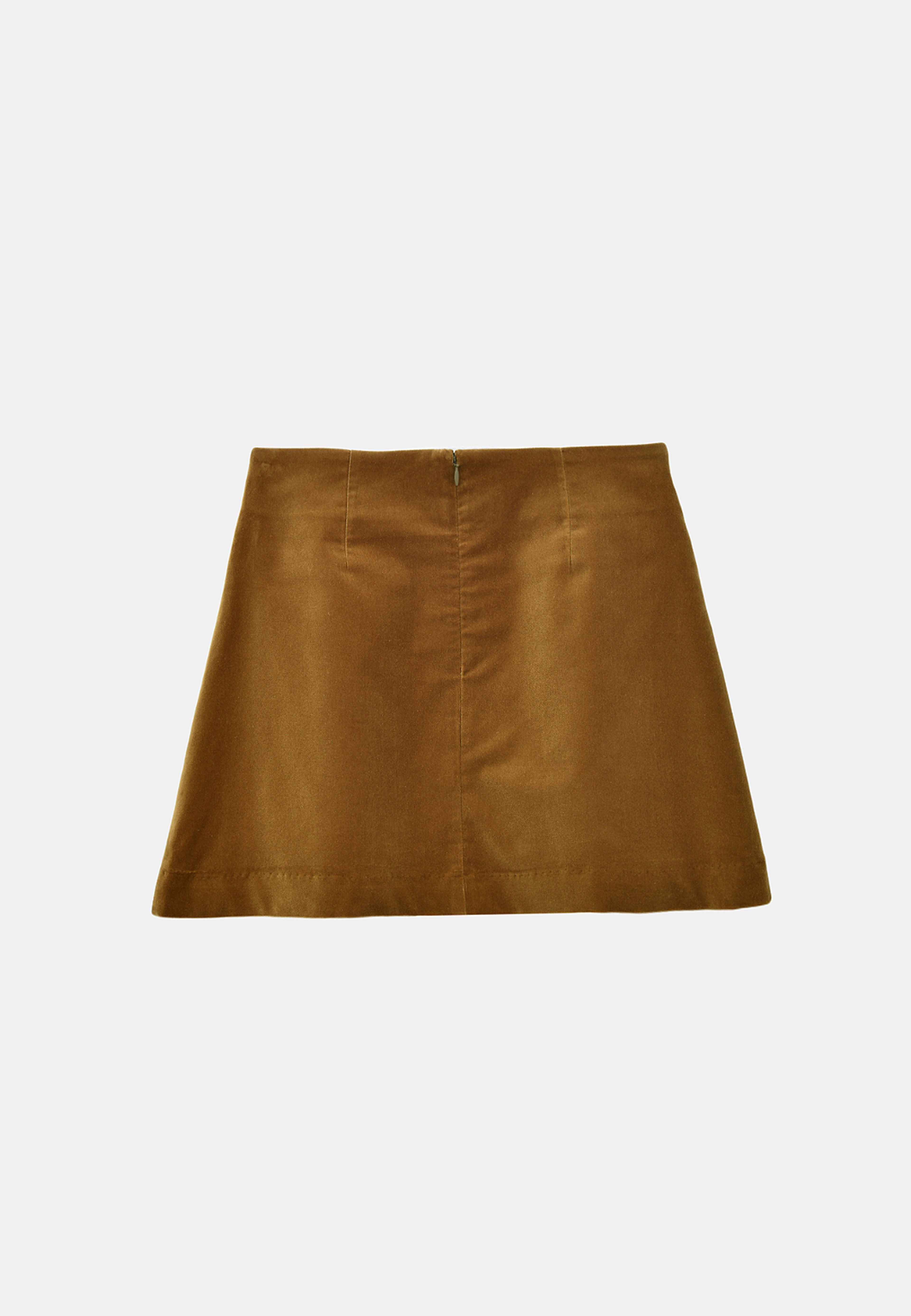 Sammetskjol JENNA, från Carin Wester, i färgen Dark Olive. Klicka för att öppna bilden i stort format