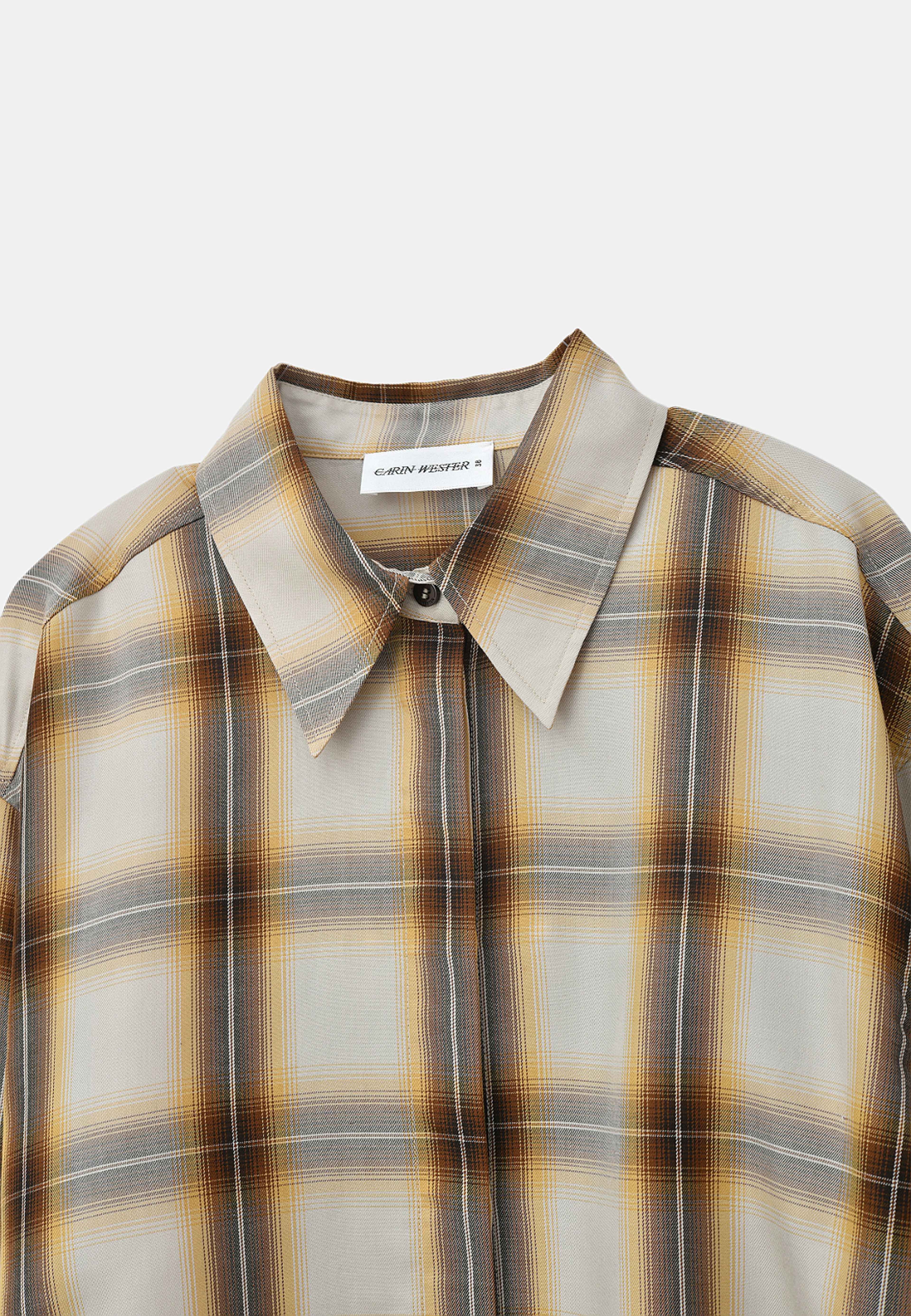 Lyocellskjorta KLEA, från Carin Wester, i färgen Beige Check. Klicka för att öppna bilden i stort format
