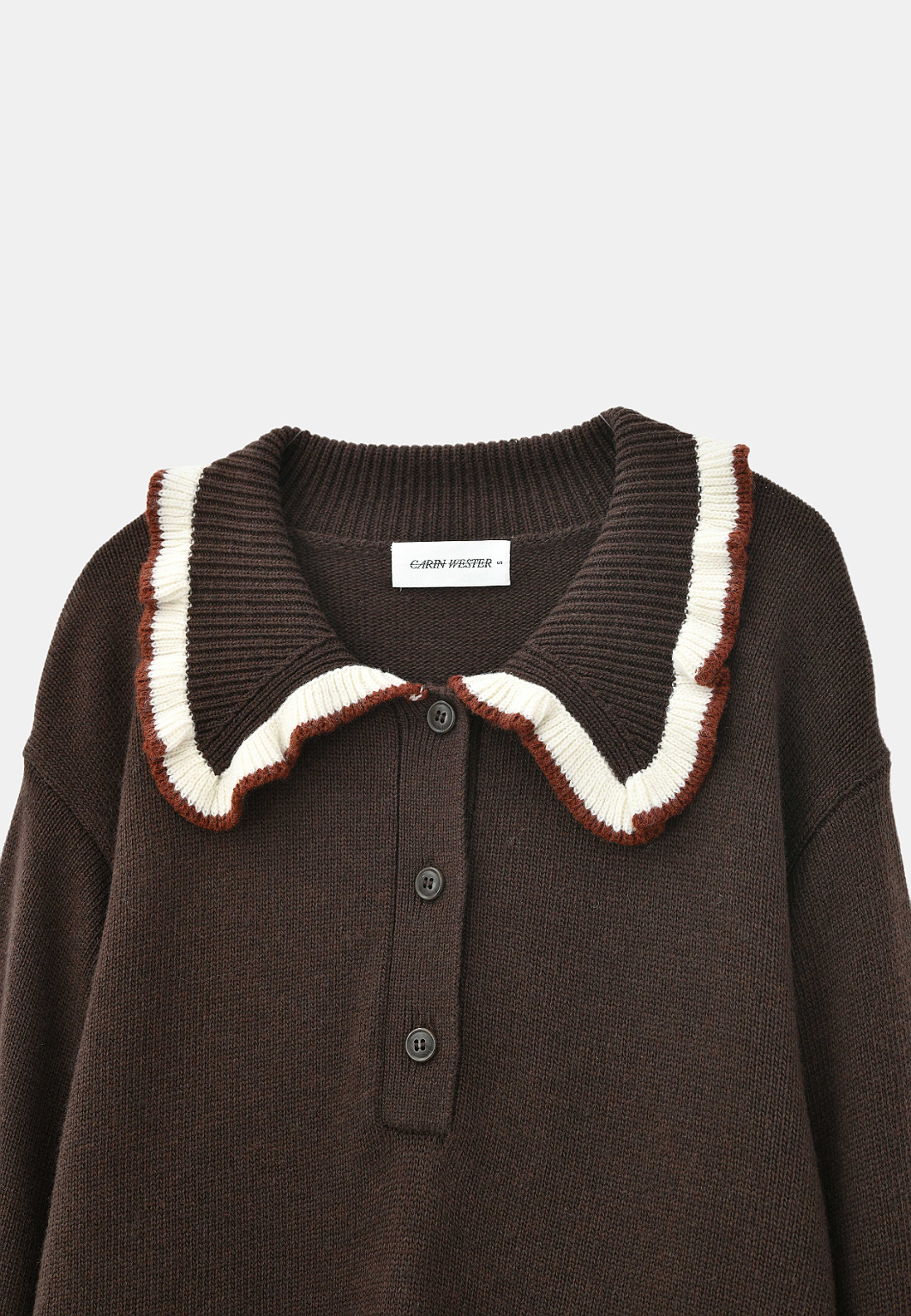 Jumper med krage ELZA, från Carin Wester, i färgen Brown. Klicka för att öppna bilden i stort format