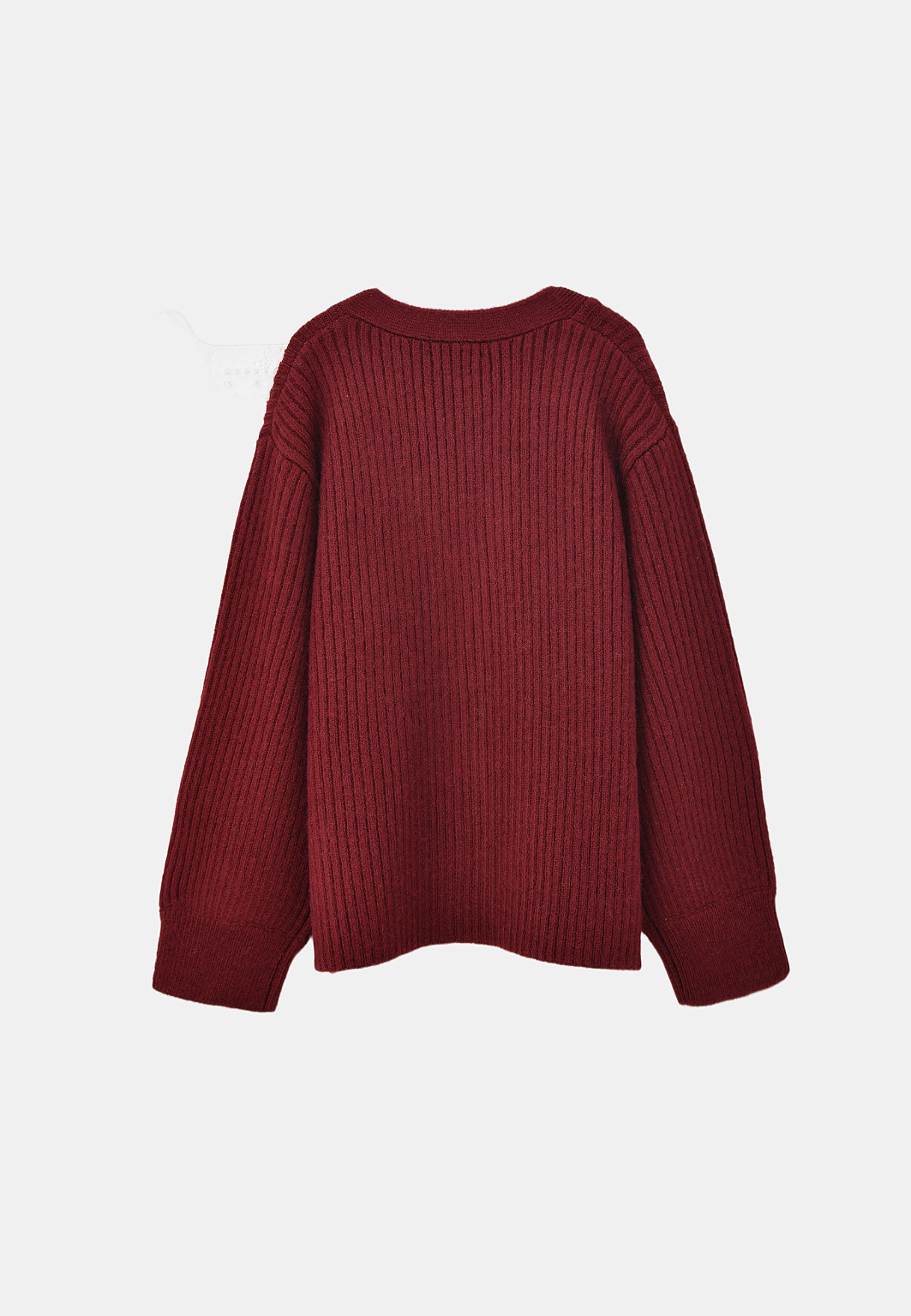 Ribbad cardigan LINDY, från Carin Wester, i färgen Wine. Klicka för att öppna bilden i stort format