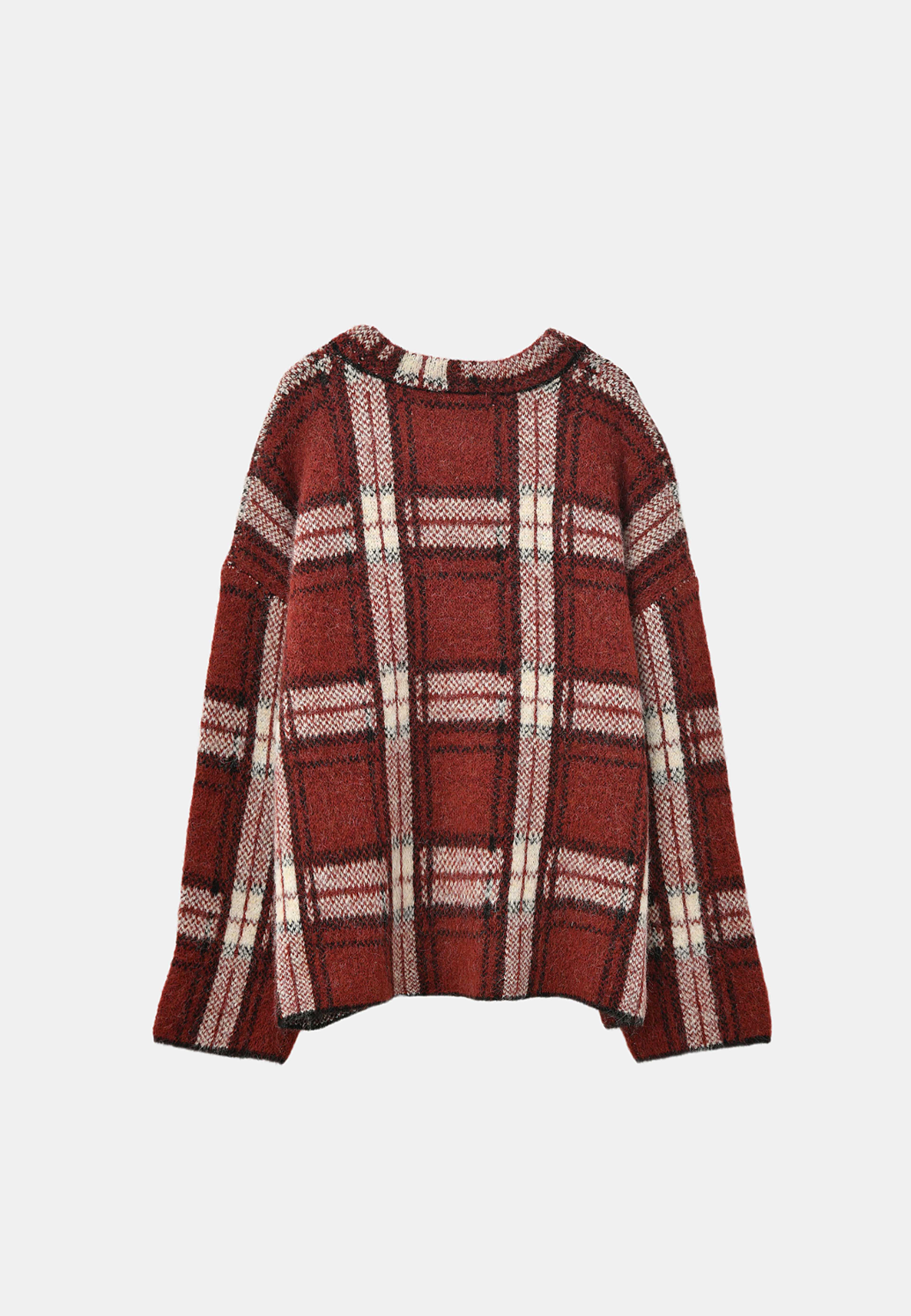 Jumper ELISSE, från Carin Wester, i färgen Dark Red Check. Klicka för att öppna bilden i stort format