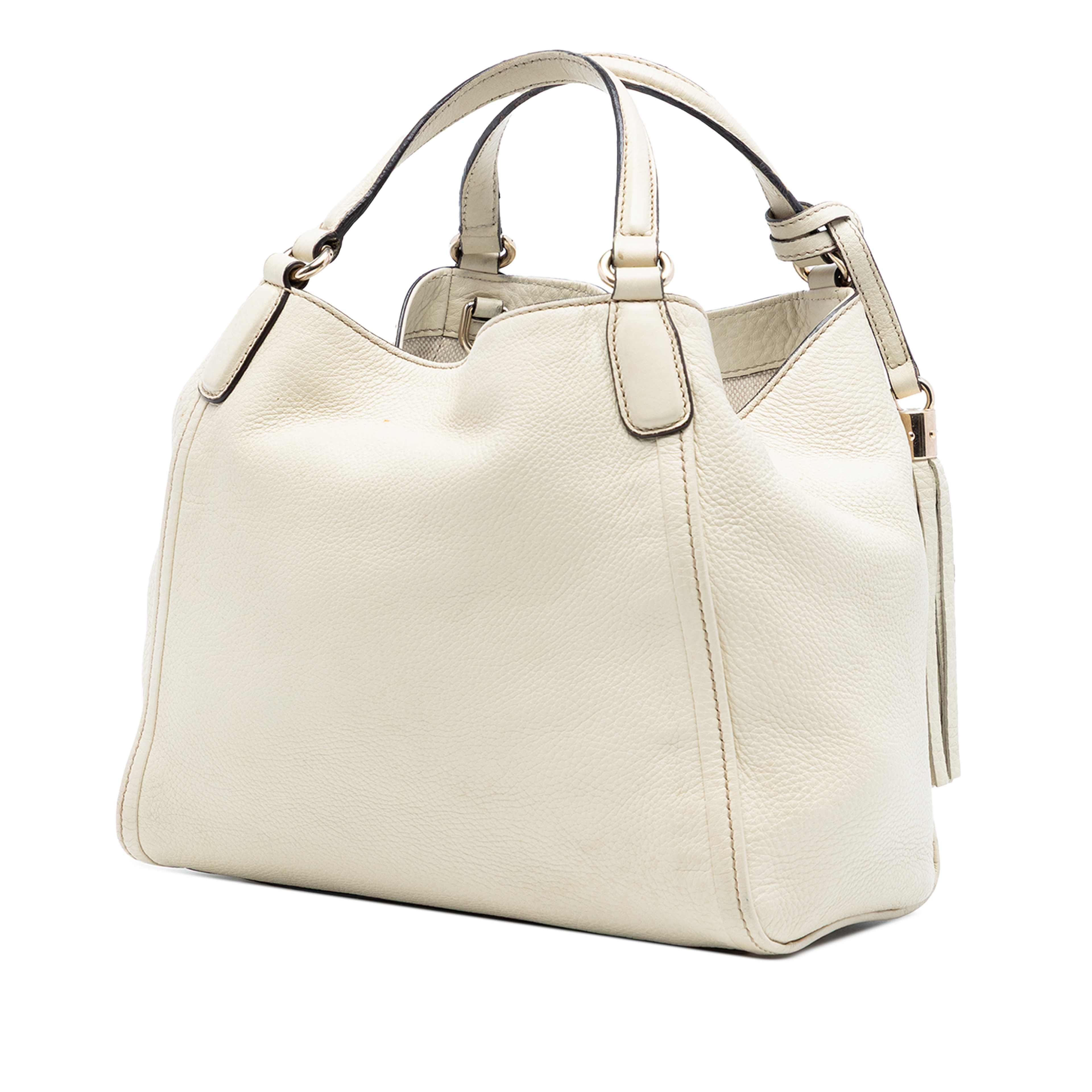Gucci Small Leather Soho Satchel, från Luxclusif, i färgen brun. Klicka för att öppna bilden i stort format