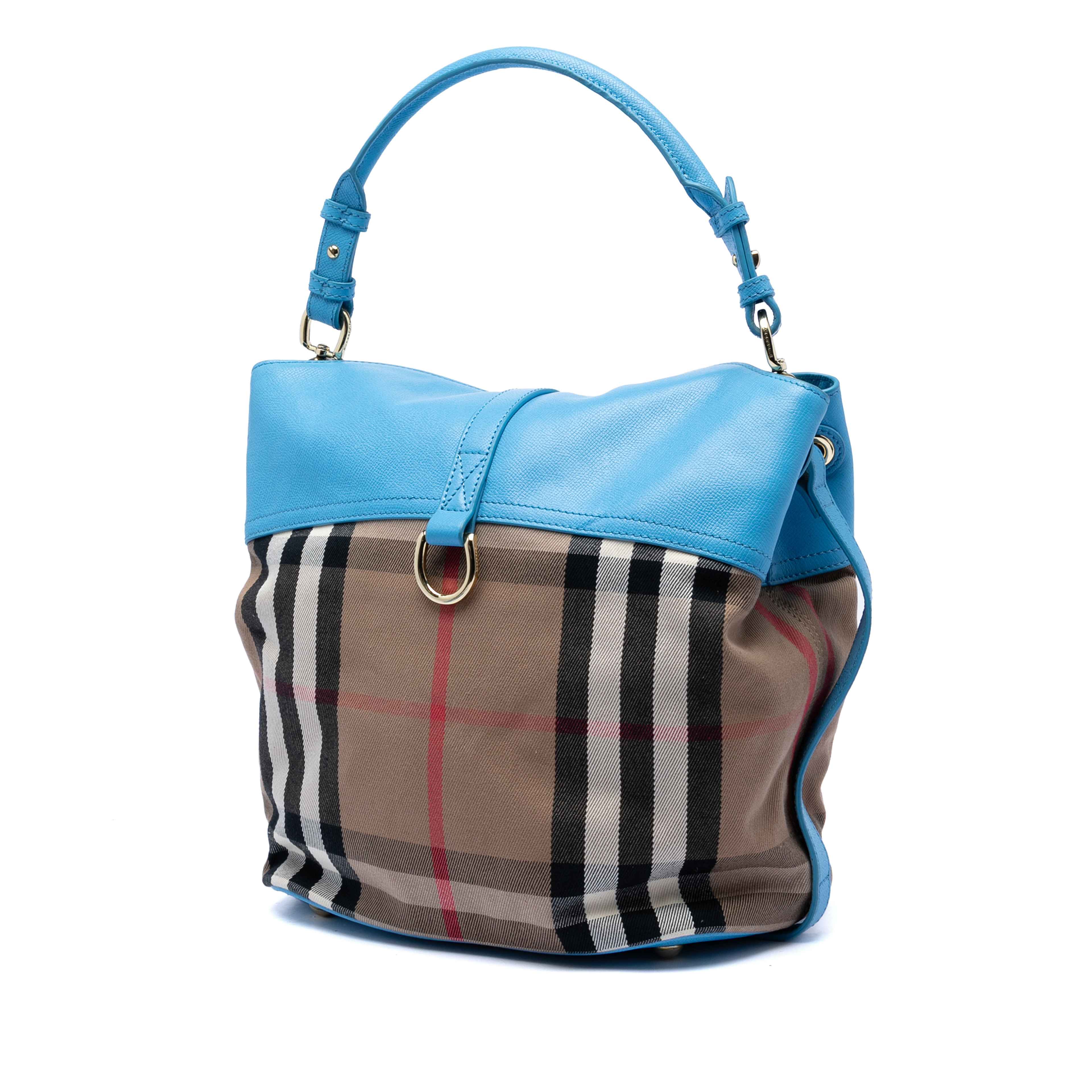 Burberry Medium Mega Check Canvas And Leather Sycamore Hobo, från Luxclusif, i färgen brun. Klicka för att öppna bilden i stort format
