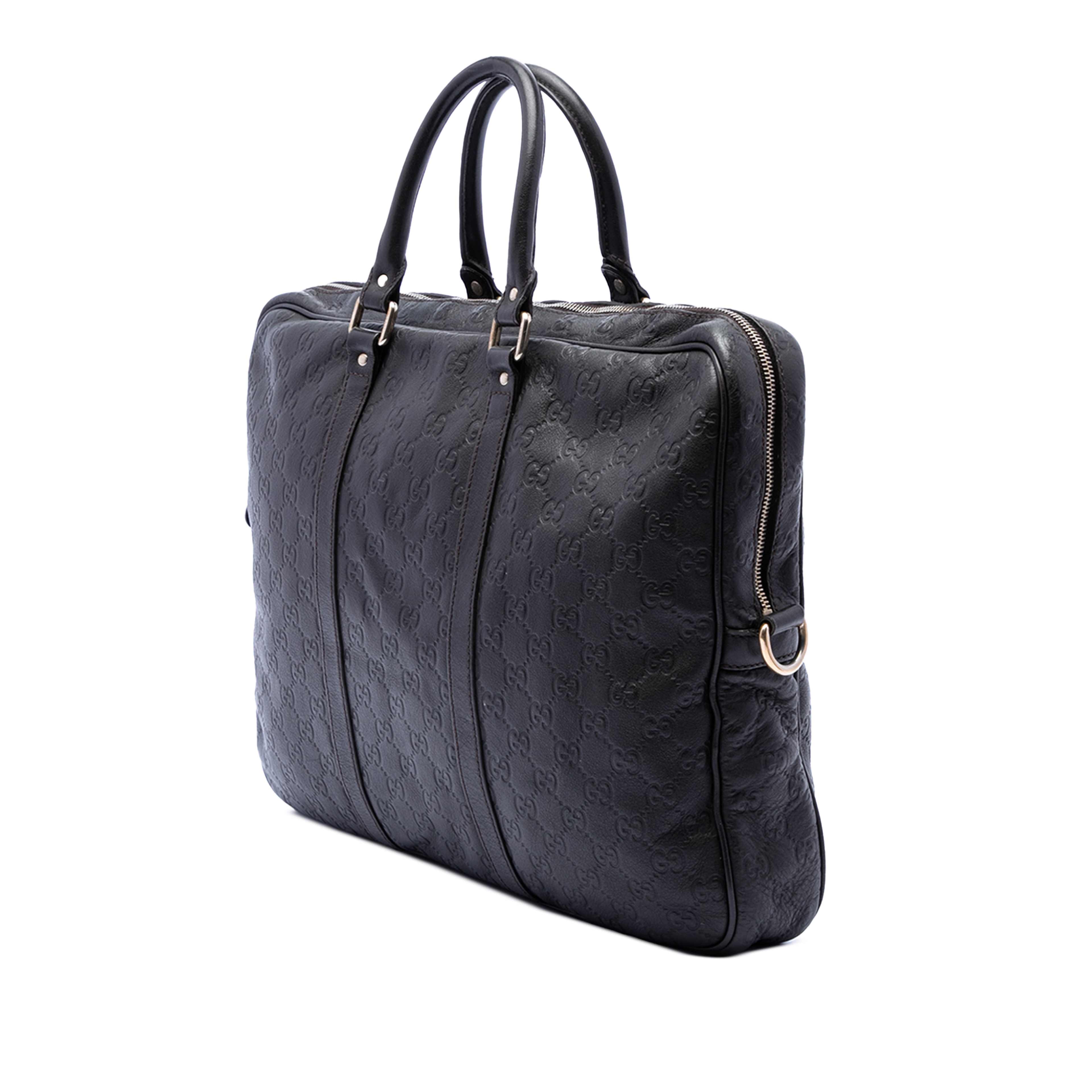 Gucci Guccissima Business Bag, från Luxclusif, i färgen dark brown. Klicka för att öppna bilden i stort format
