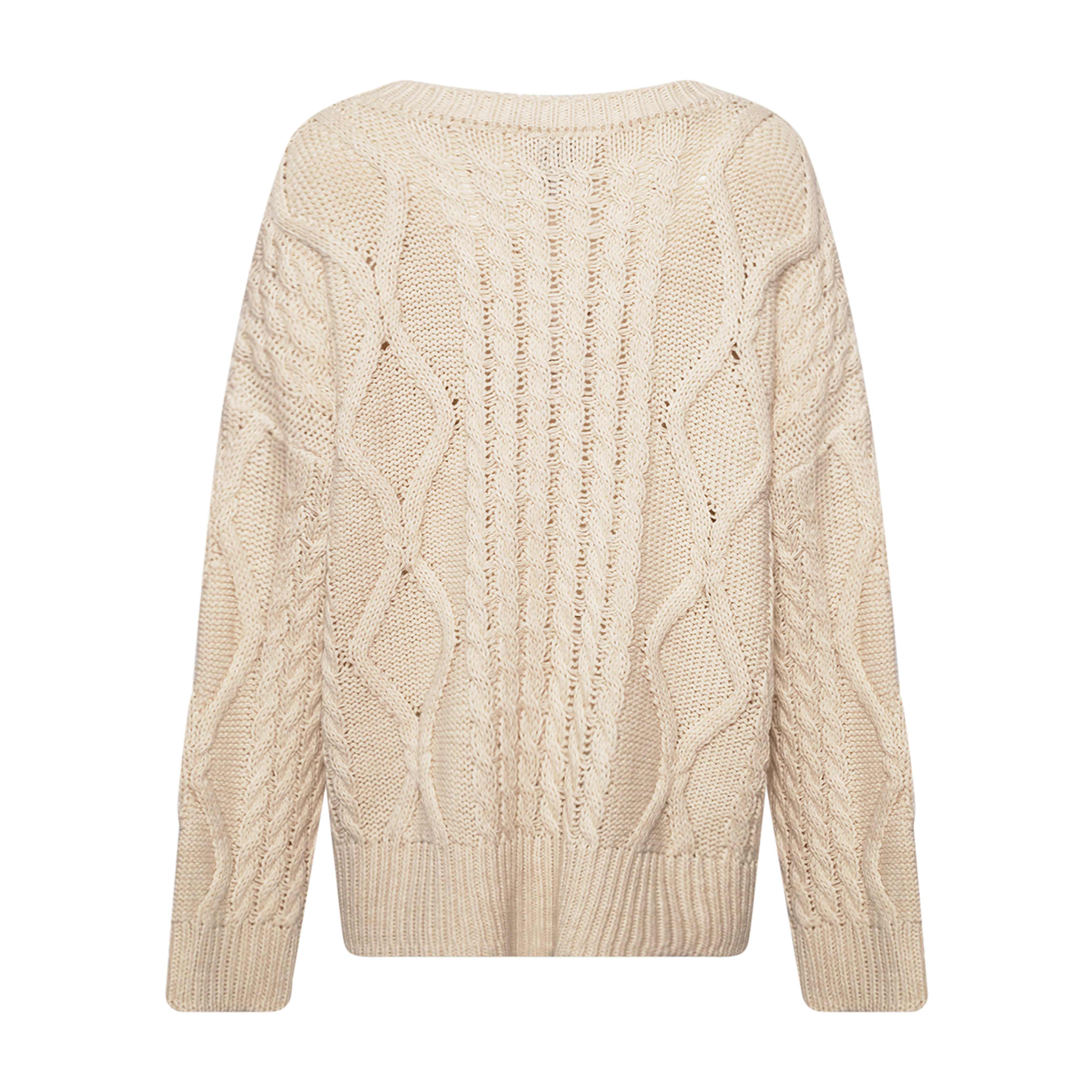 Carla, O-neck Oversized Knit - Off White, från Tiffany, i färgen off white. Klicka för att öppna bilden i stort format