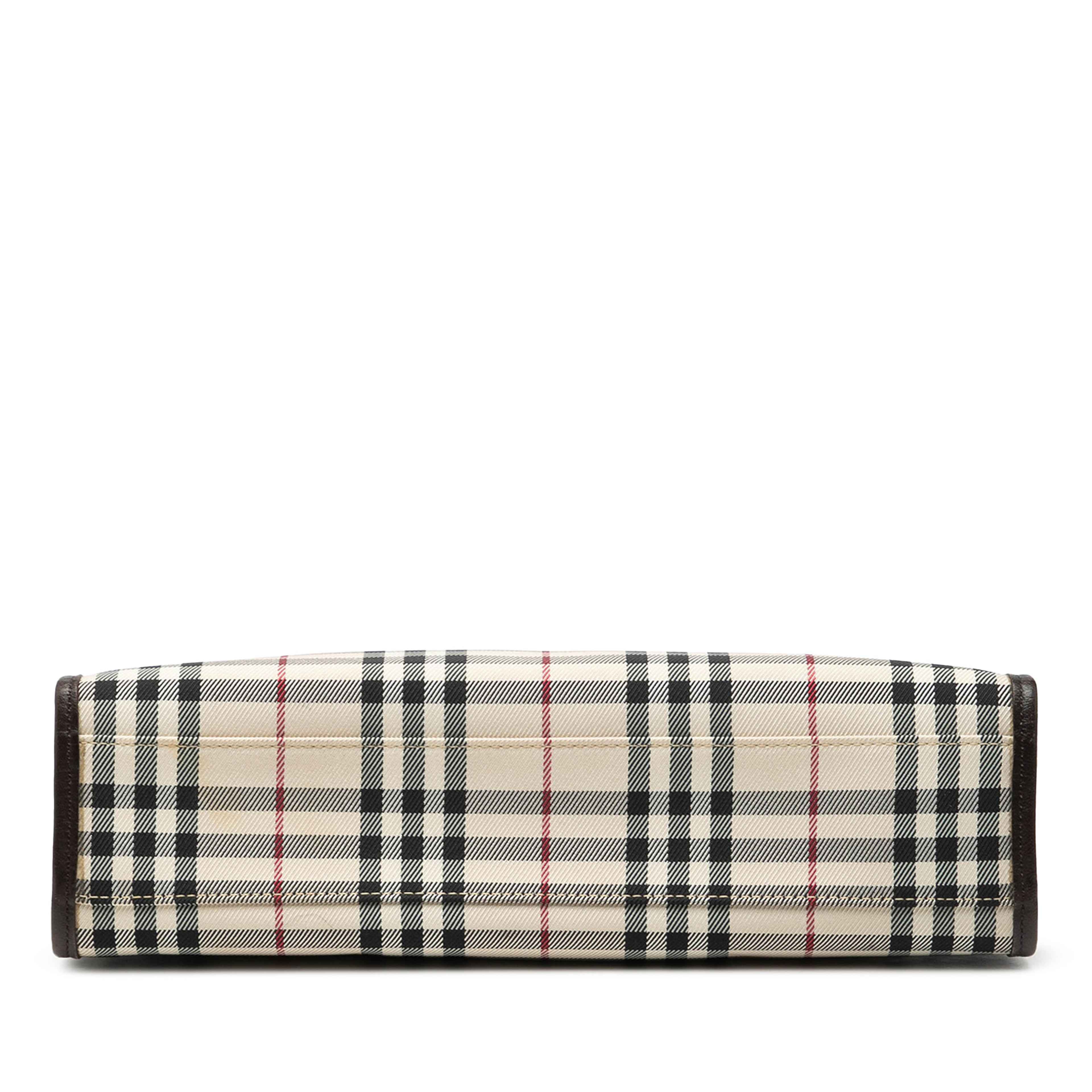 Burberry House Check Canvas Handbag, från Luxclusif, i färgen beige. Klicka för att öppna bilden i stort format