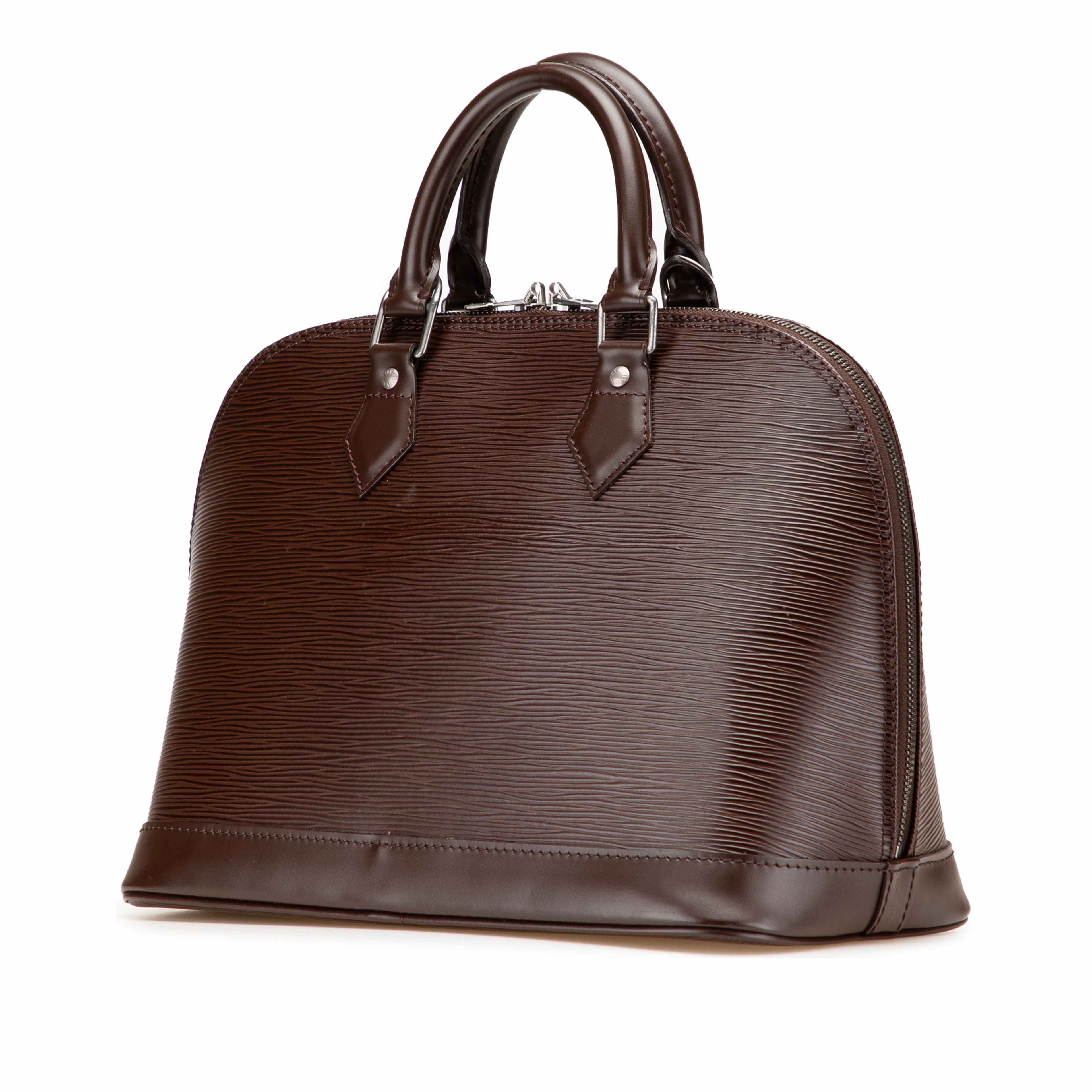 Louis Vuitton Epi Alma Pm, från Luxclusif, i färgen dark brown. Klicka för att öppna bilden i stort format