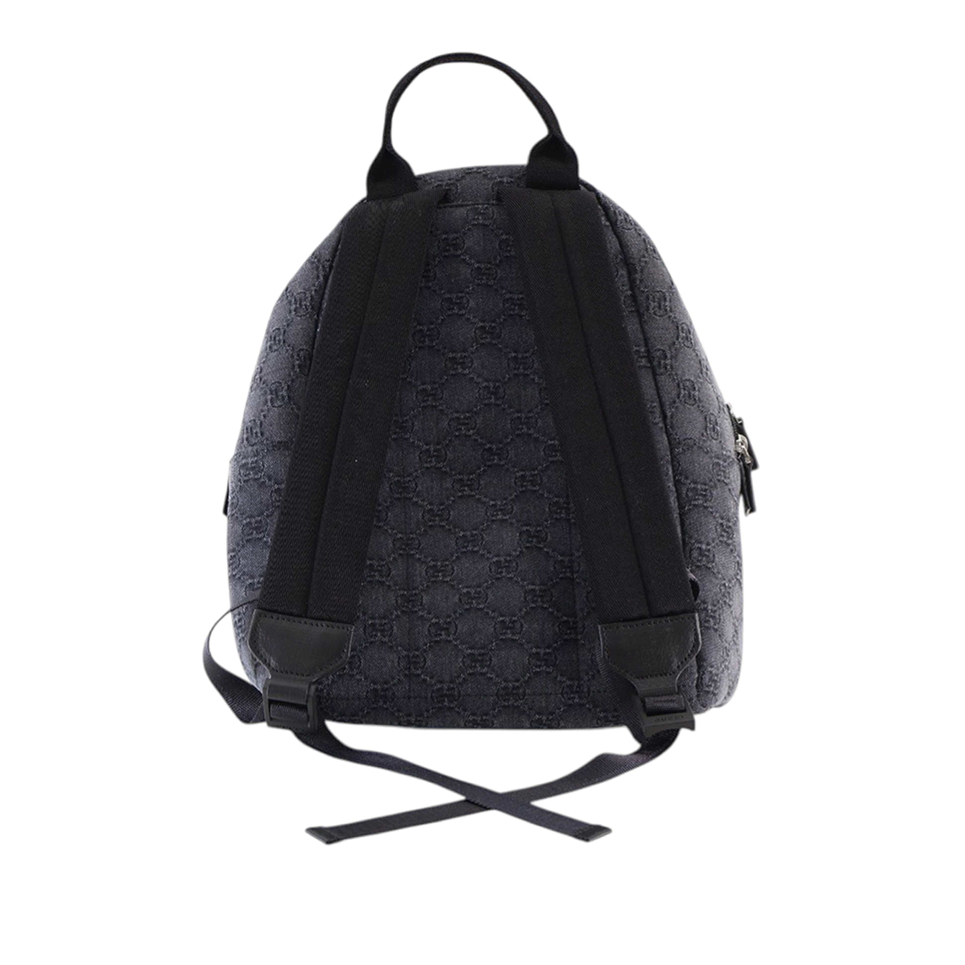 Gucci Kids Gg Denim Backpack, från Luxclusif, i färgen dark gray. Klicka för att öppna bilden i stort format