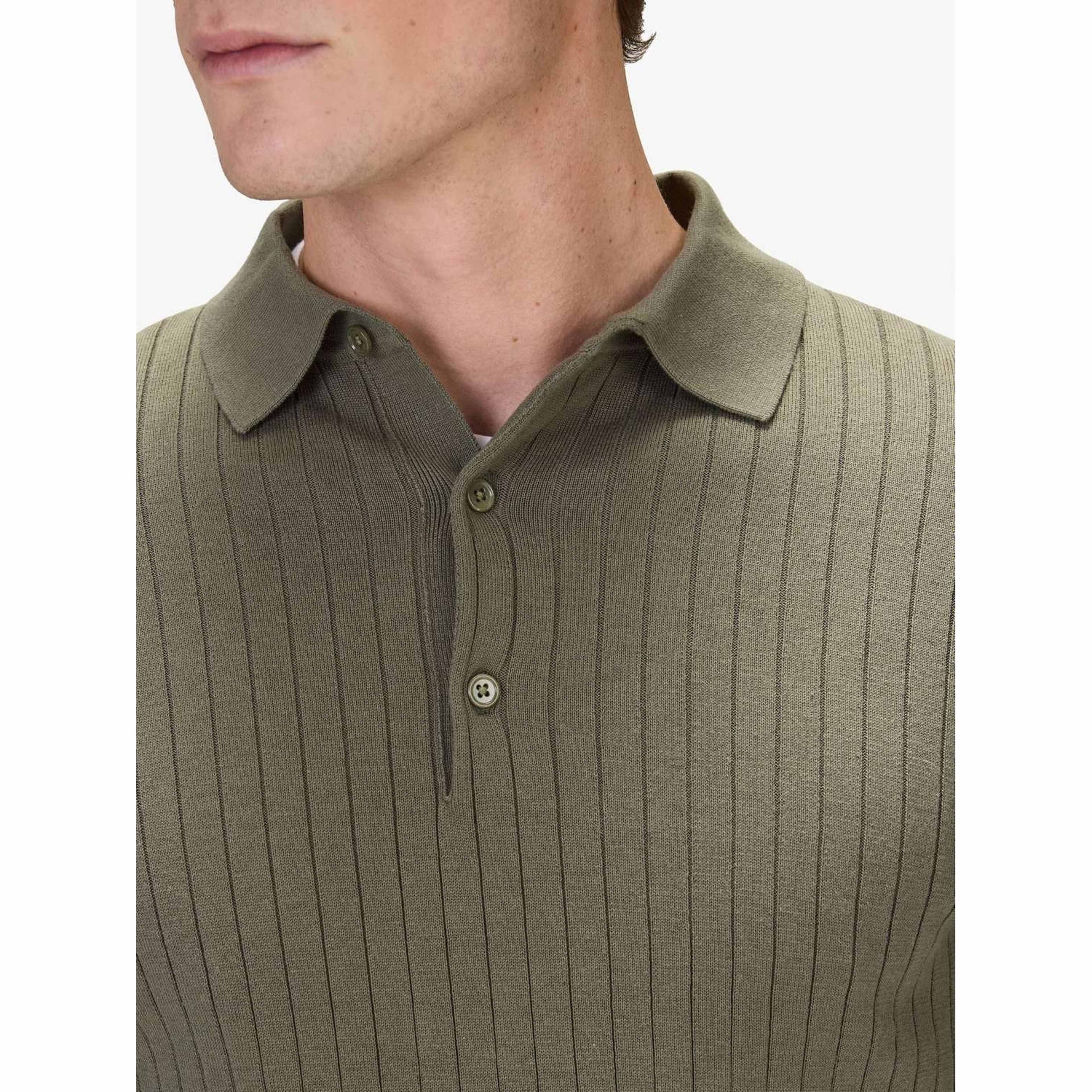 Cotton Rib Knitted Ls Polo Sweater (filippo)