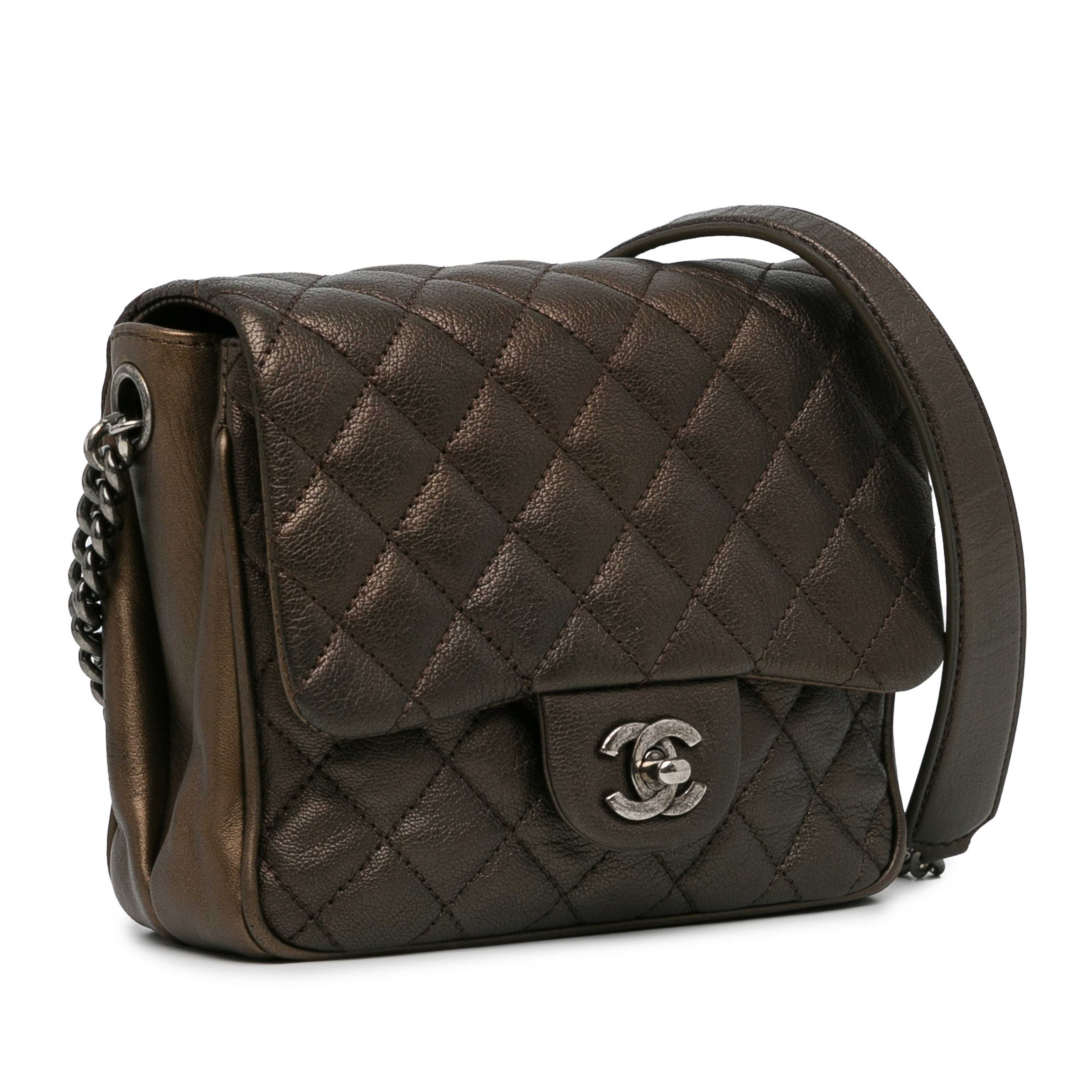 Chanel Small Metallic Goatskin Rock In Rome Flap