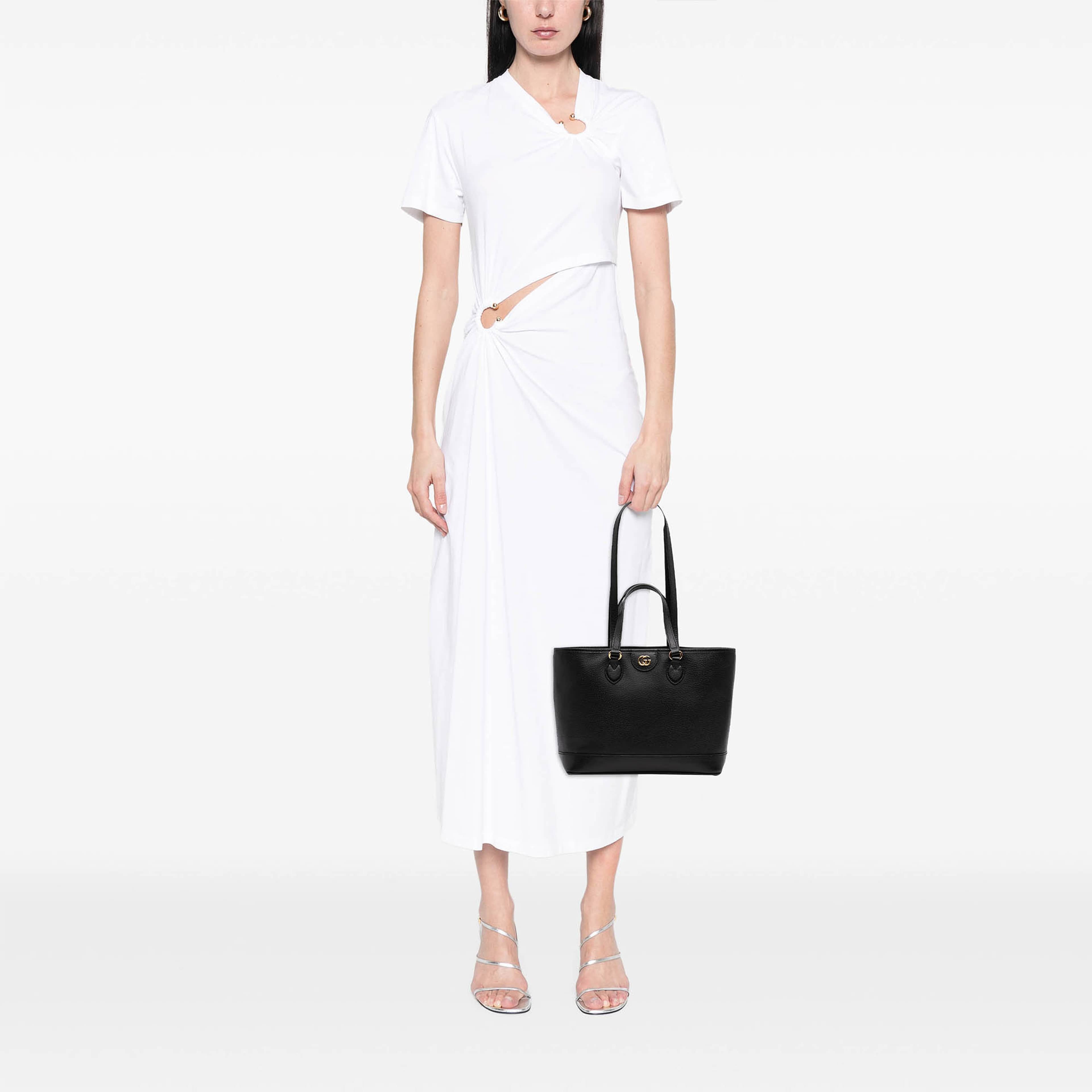 Gucci Small Calfskin Ophidia Tote, från Luxclusif, i färgen svart. Klicka för att öppna bilden i stort format