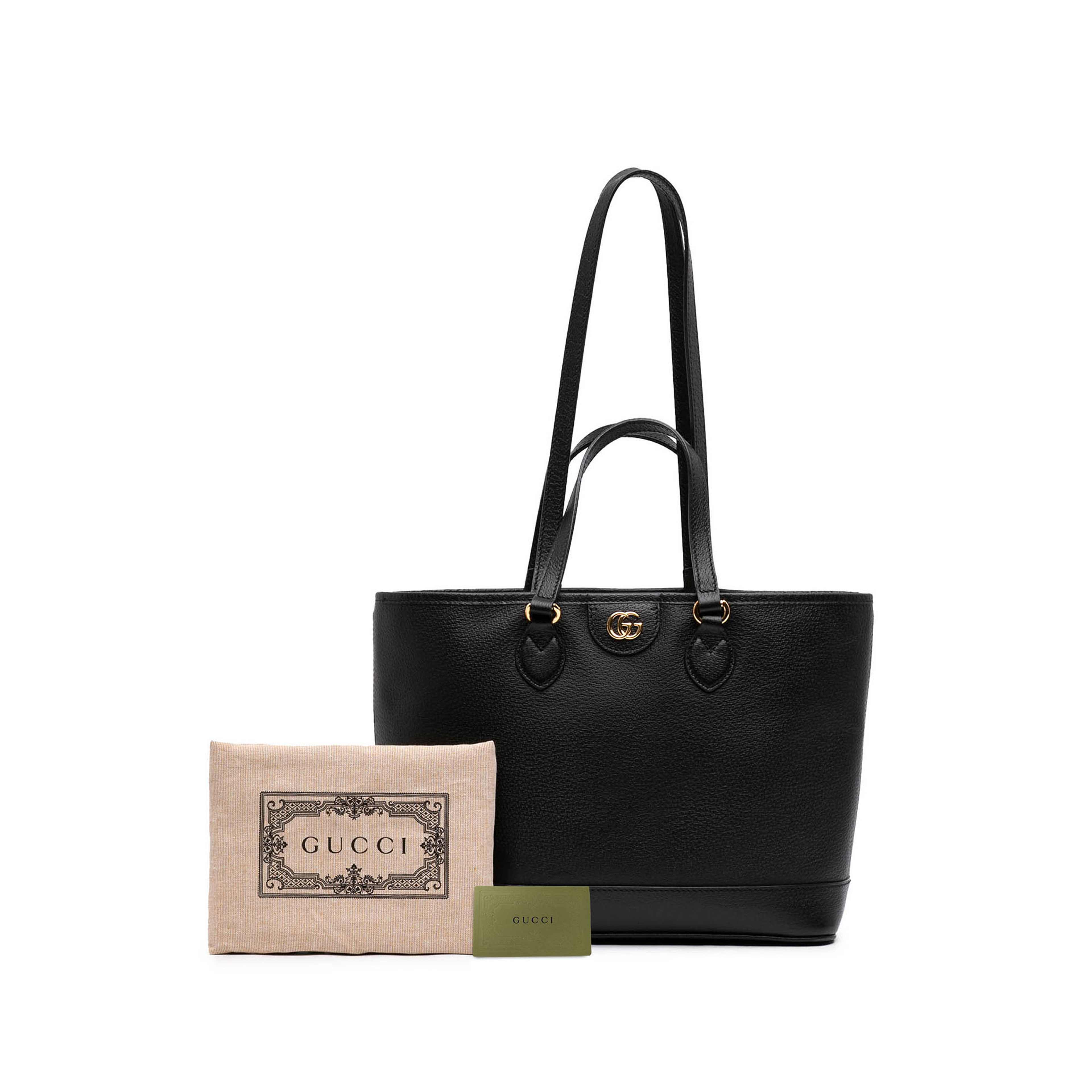 Gucci Small Calfskin Ophidia Tote, från Luxclusif, i färgen svart. Klicka för att öppna bilden i stort format