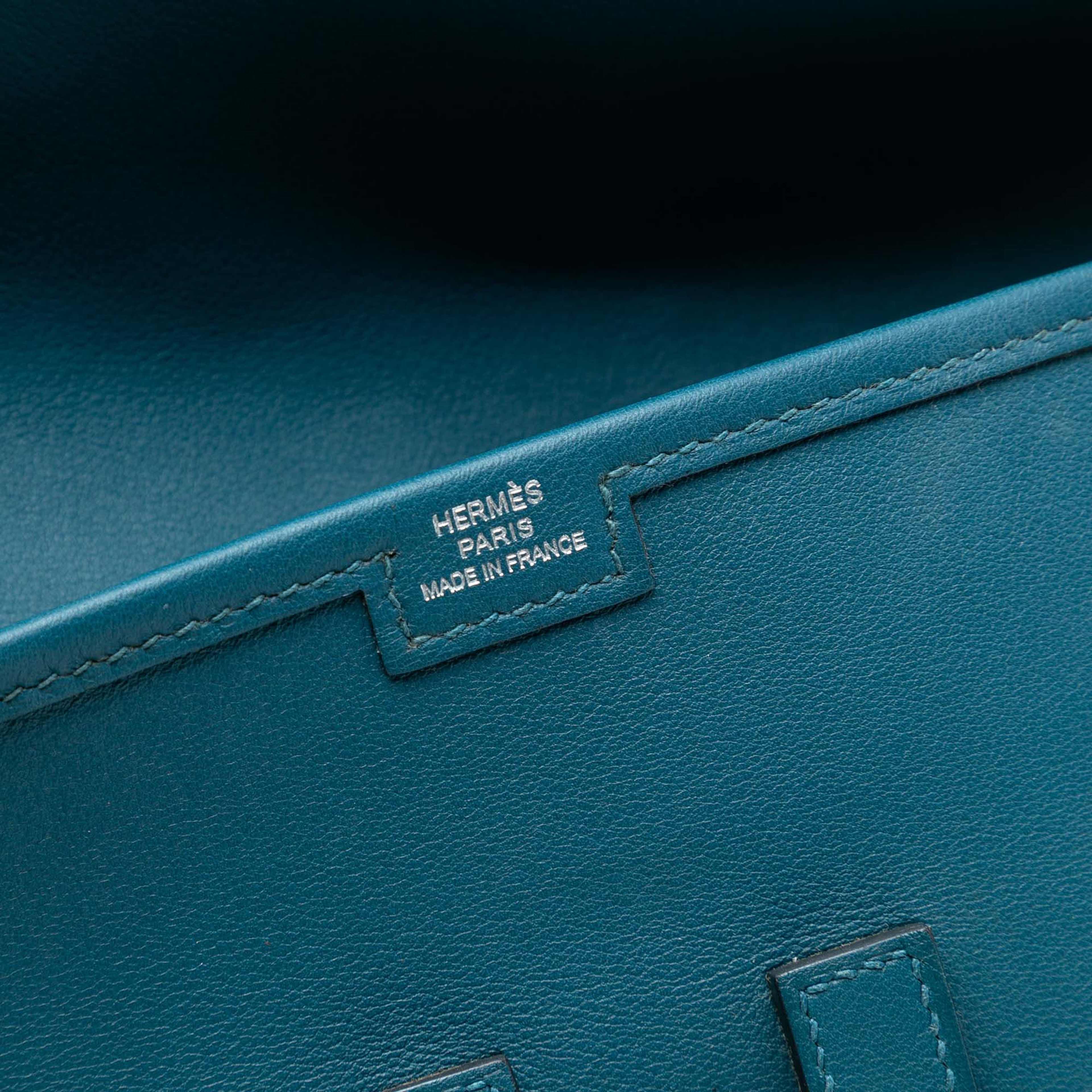 Hermès Swift Jige Elan 29, från Luxclusif, i färgen peacock. Klicka för att öppna bilden i stort format